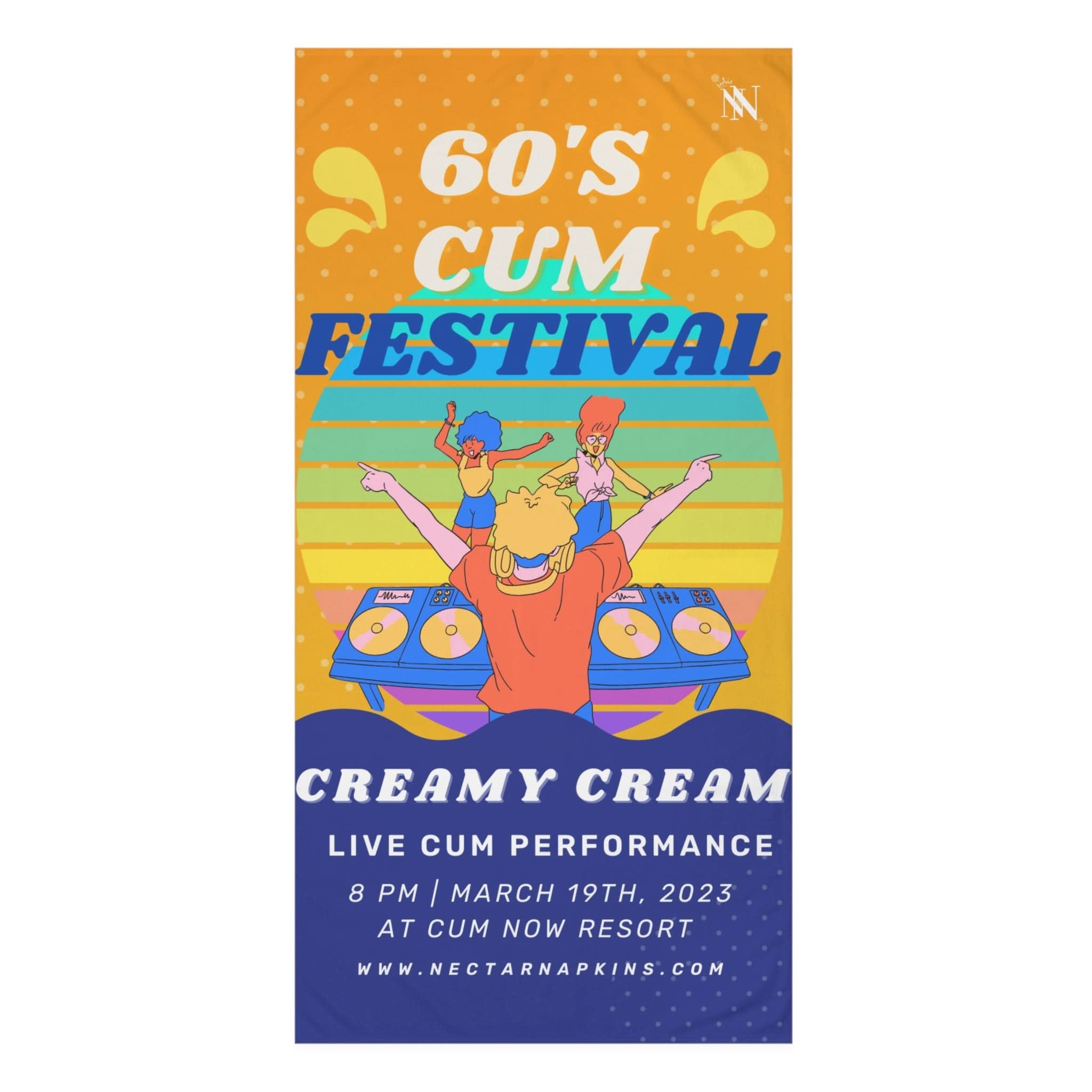 60s Cum Festival | Mix & Match Naughty XL Fun-Flirty Lovers’ Towels