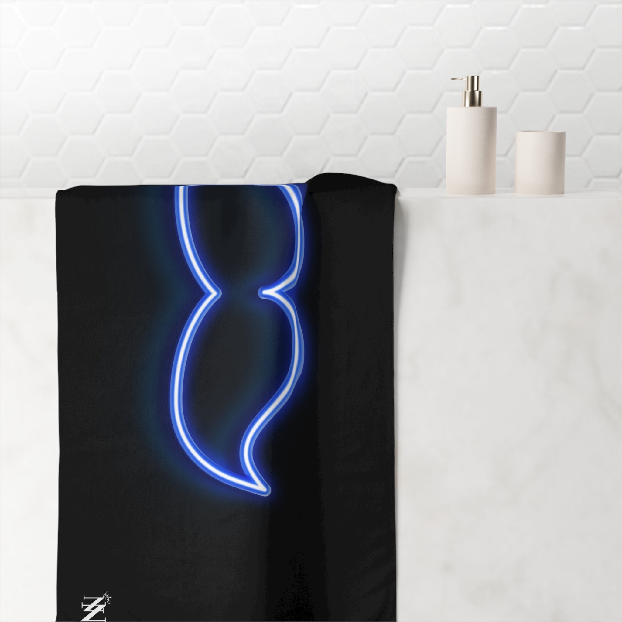 His Mustache Neon Big Ass Sex Towel