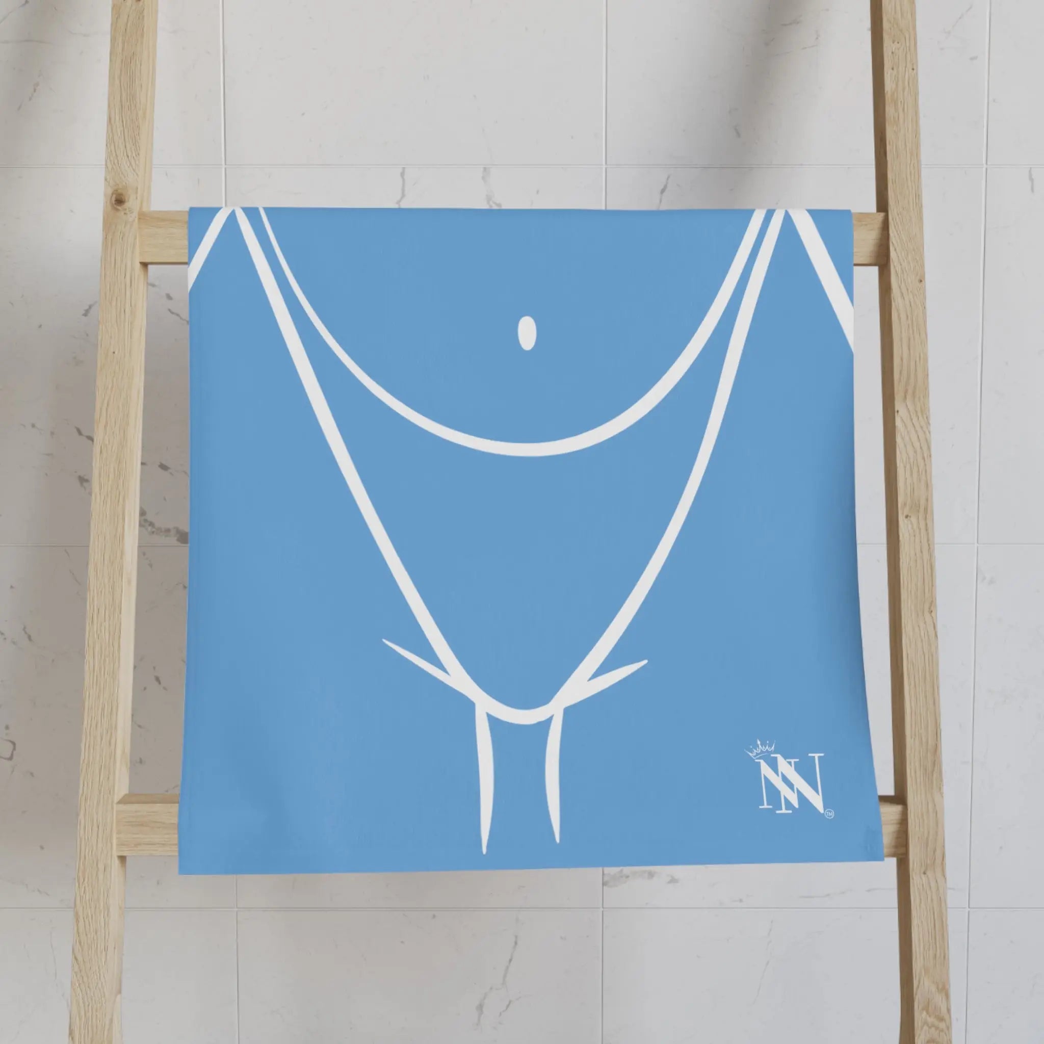 Sexy Female Outline Light Blue Cum Towel