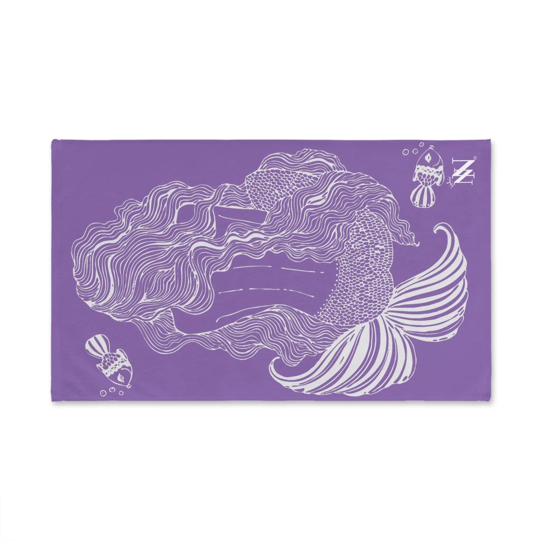 Mermaid Sitting Her Back Turned Light Purple Cum Towel