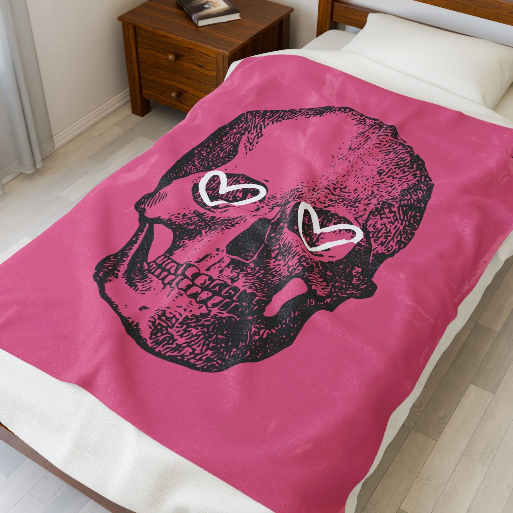 Skull Heart Eyes | Mix & Match Soft Fun-Flirty Lovers’ Blankets