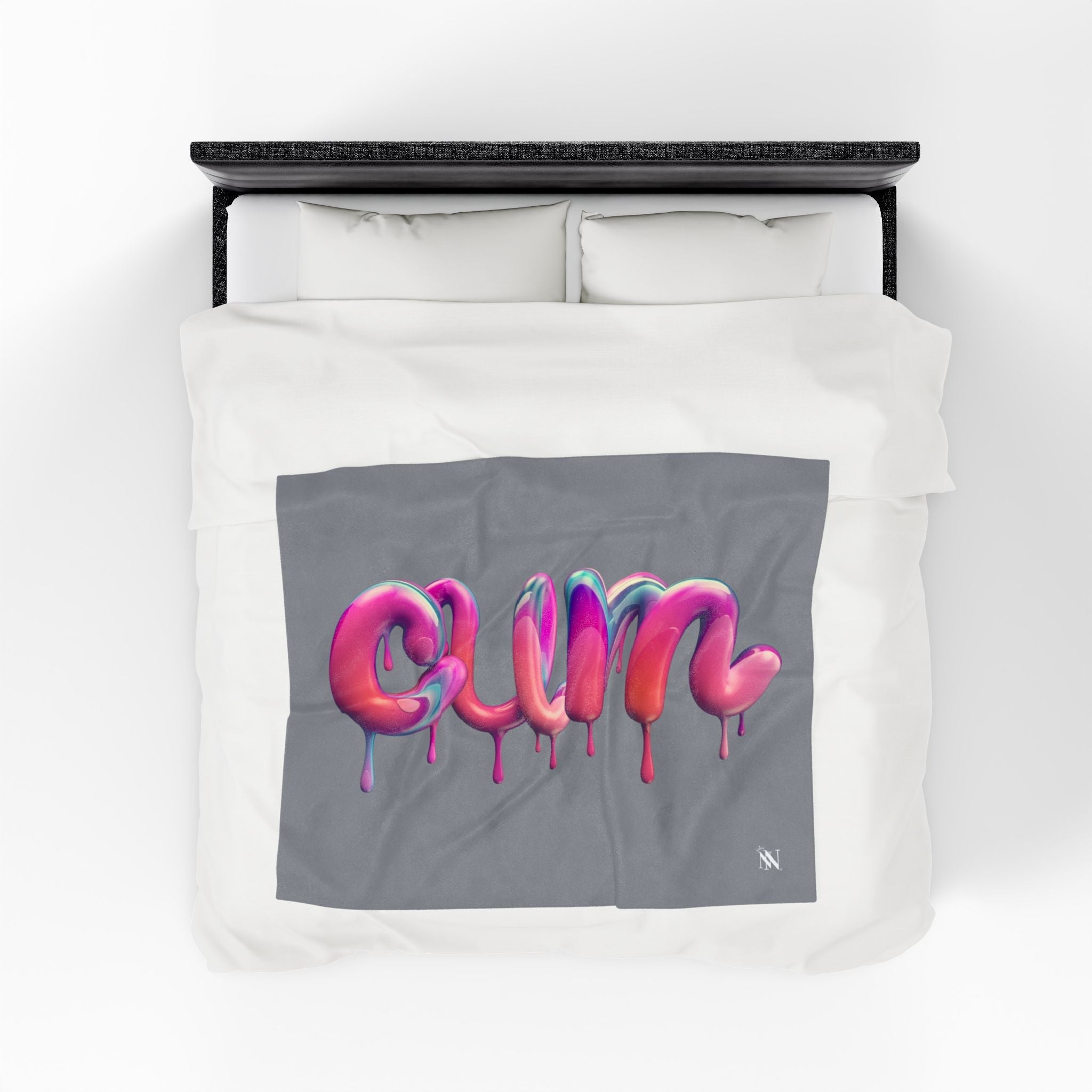 Dripping Cum Grey | Mix & Match Velveteen Fun-Flirty Lovers’ Blankets