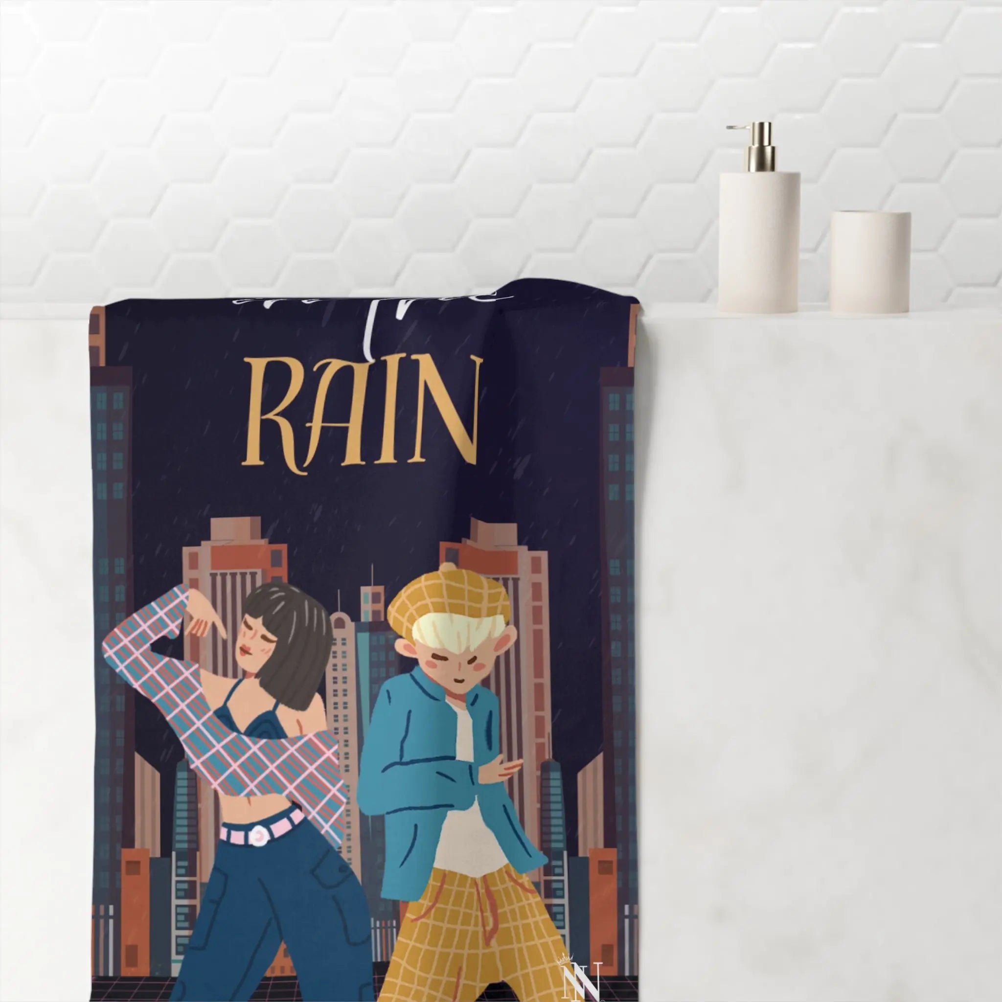 Dancing in the Rain | Mix & Match XL Fun-Flirty Lovers’ Towels