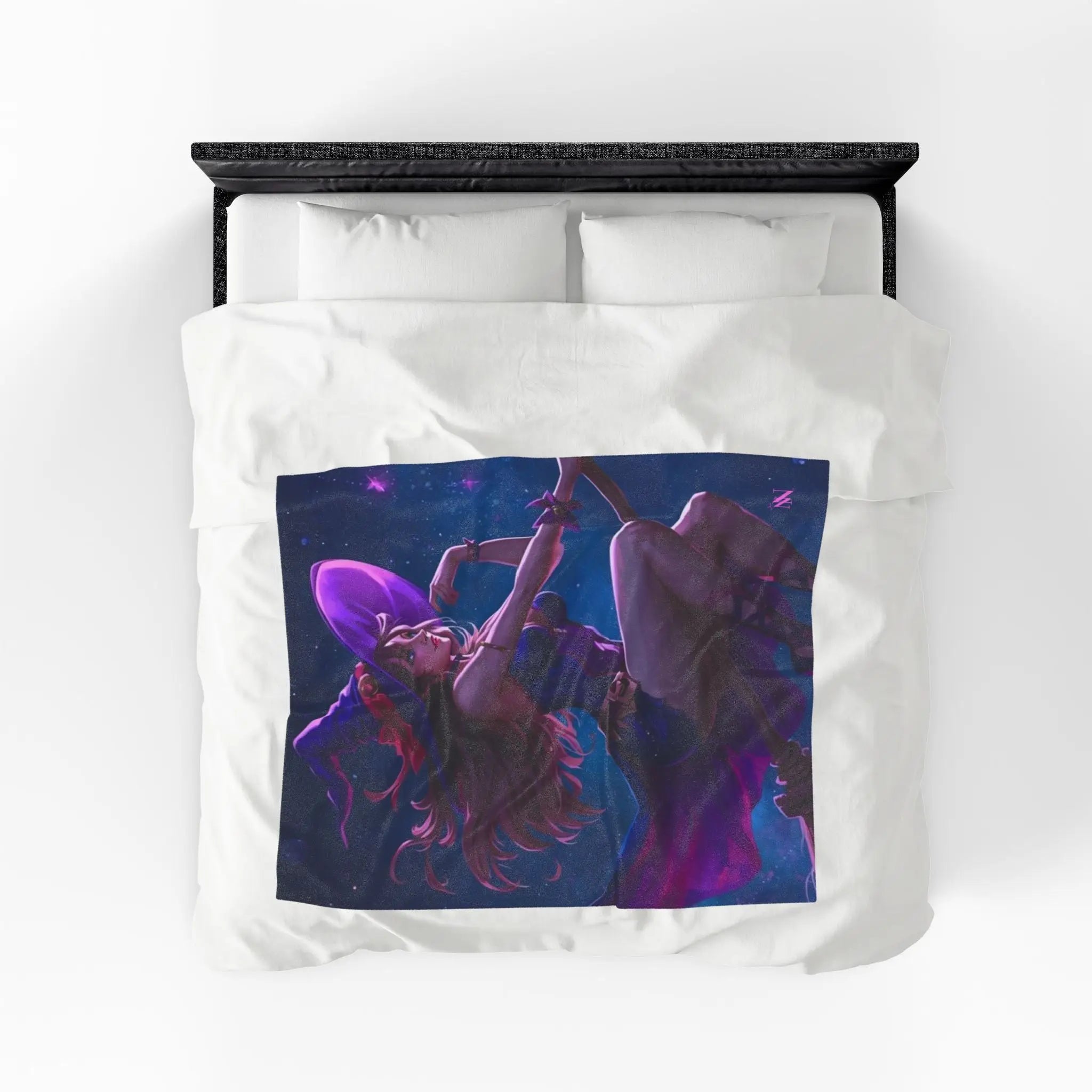 Flying Witch Broomstick Fantasy Women Couple Gifts Sexy Lovers’ Silky Soft Blanket