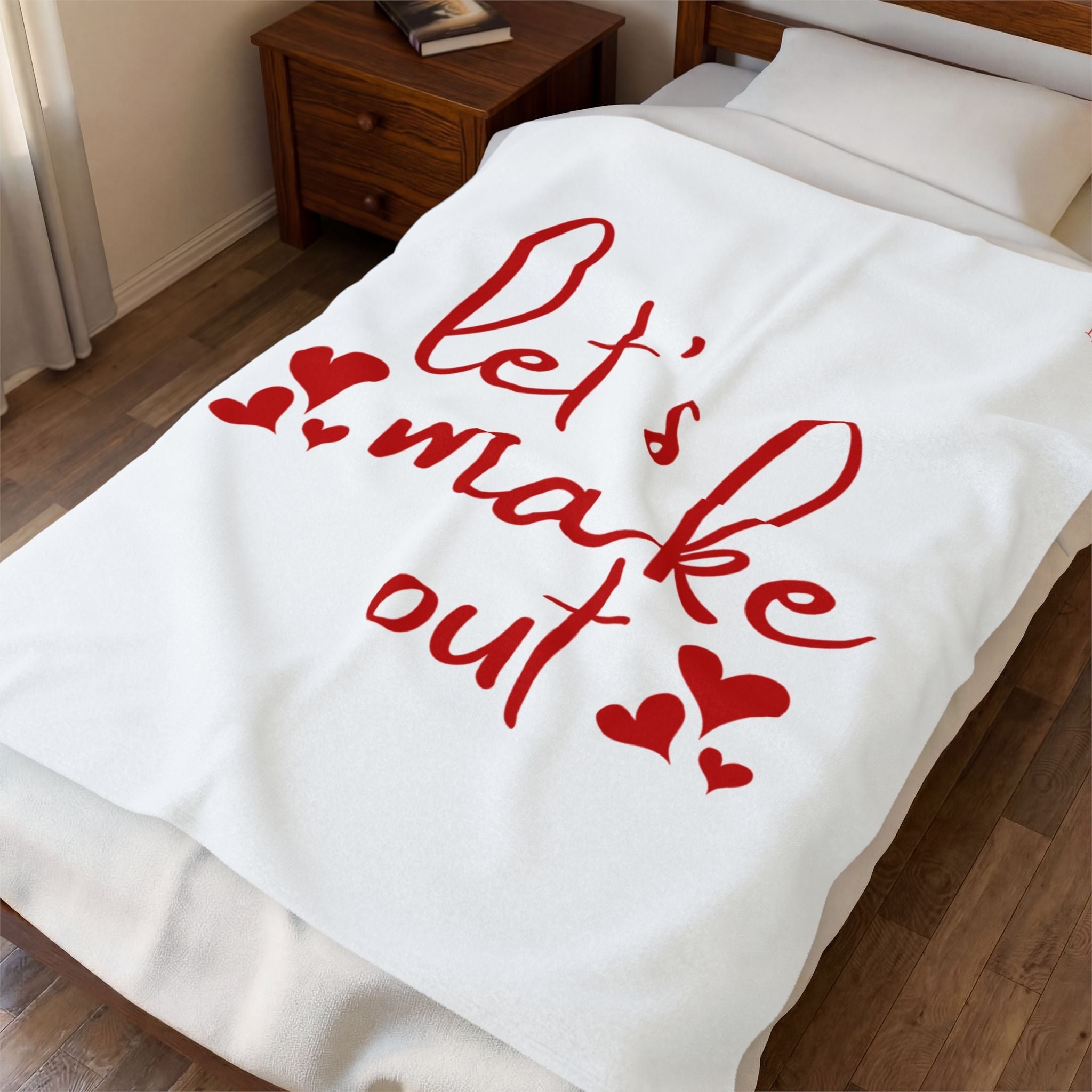 Let’s Make Out Hearts Blanket