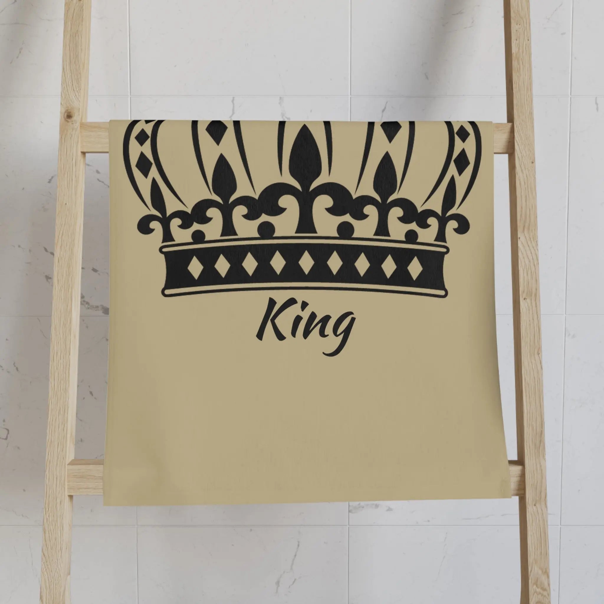 Large Crown King Gold Cum Towel