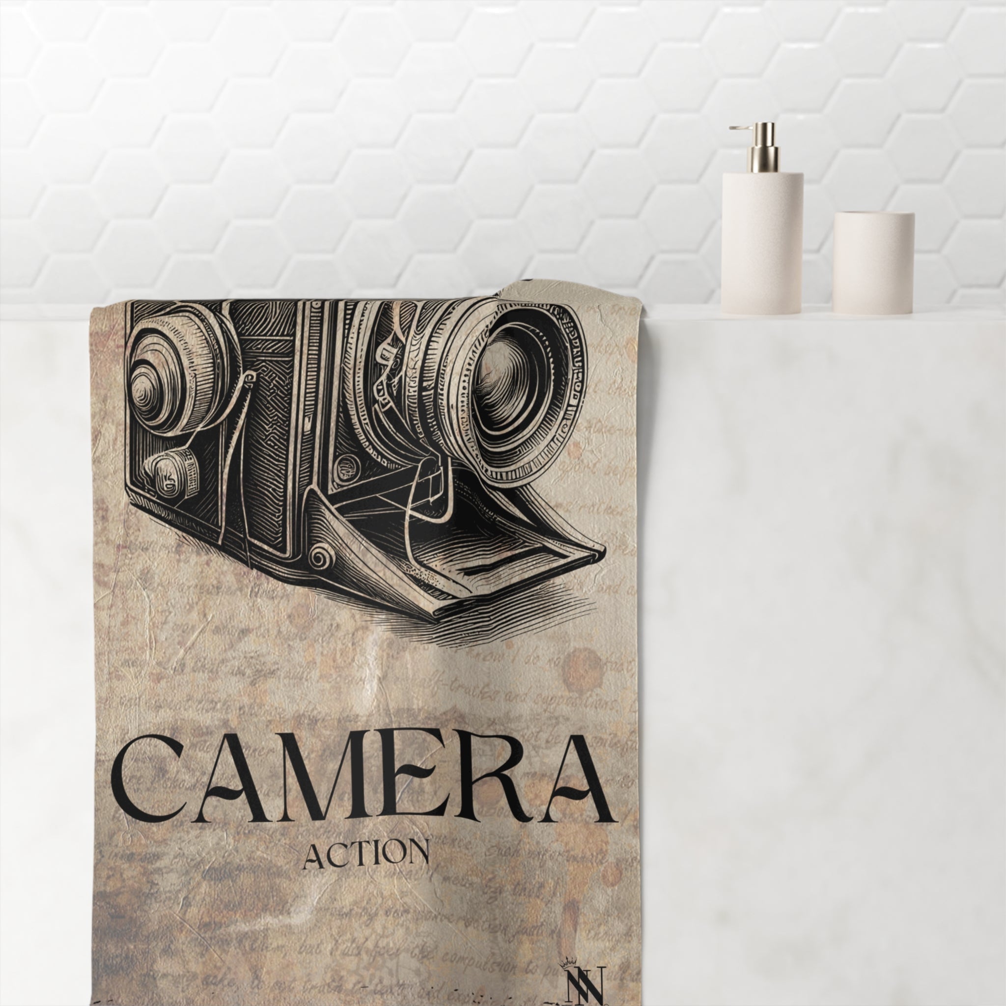 Vintage Camera Action | Mix & Match XL Fun-Flirty Lovers’ Towels