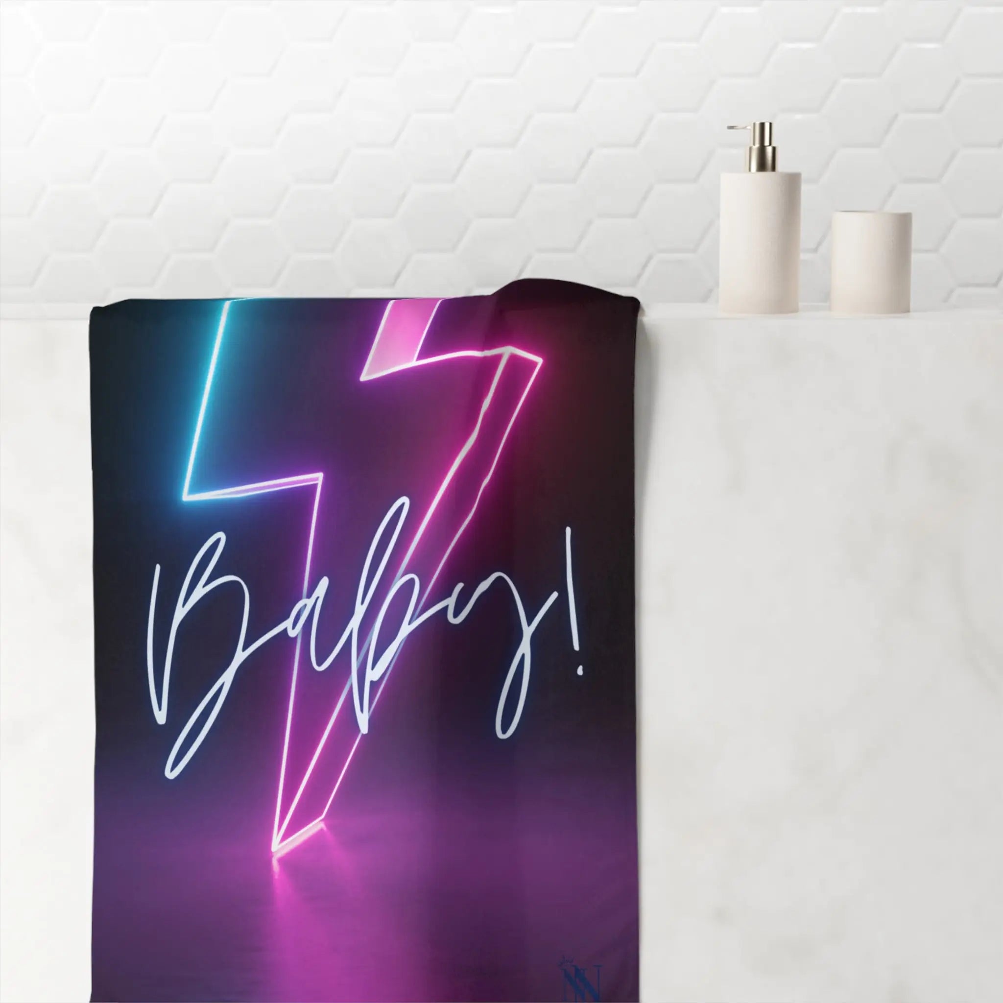Electric Baby! Graphic | Mix & Match XL Fun-Flirty Lovers’ Towels
