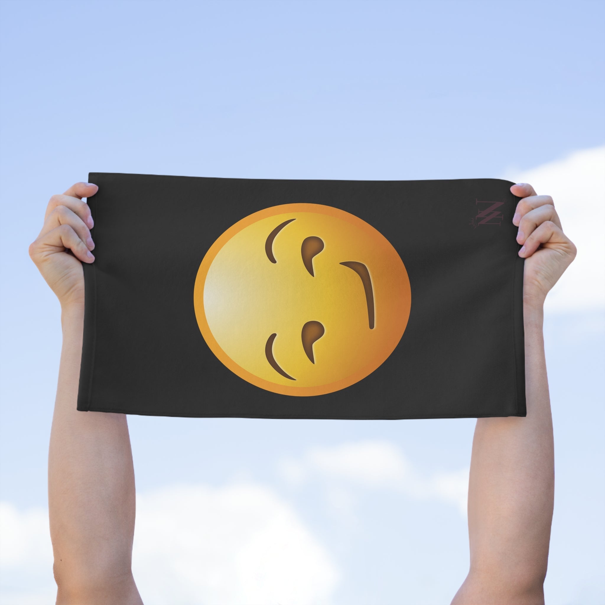 Smirking Face Emoji Black | Mix & Match Soft Fun-Flirty Lovers’ Towels