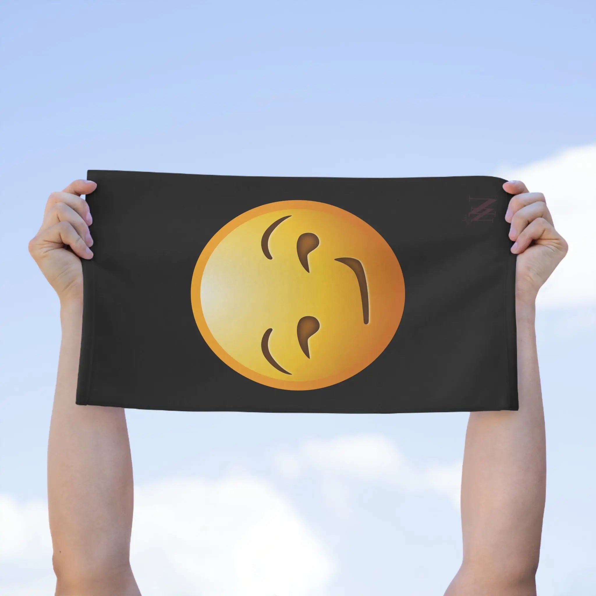 Smirking Face Emoji Black | Mix & Match Soft Fun-Flirty Lovers’ Towels