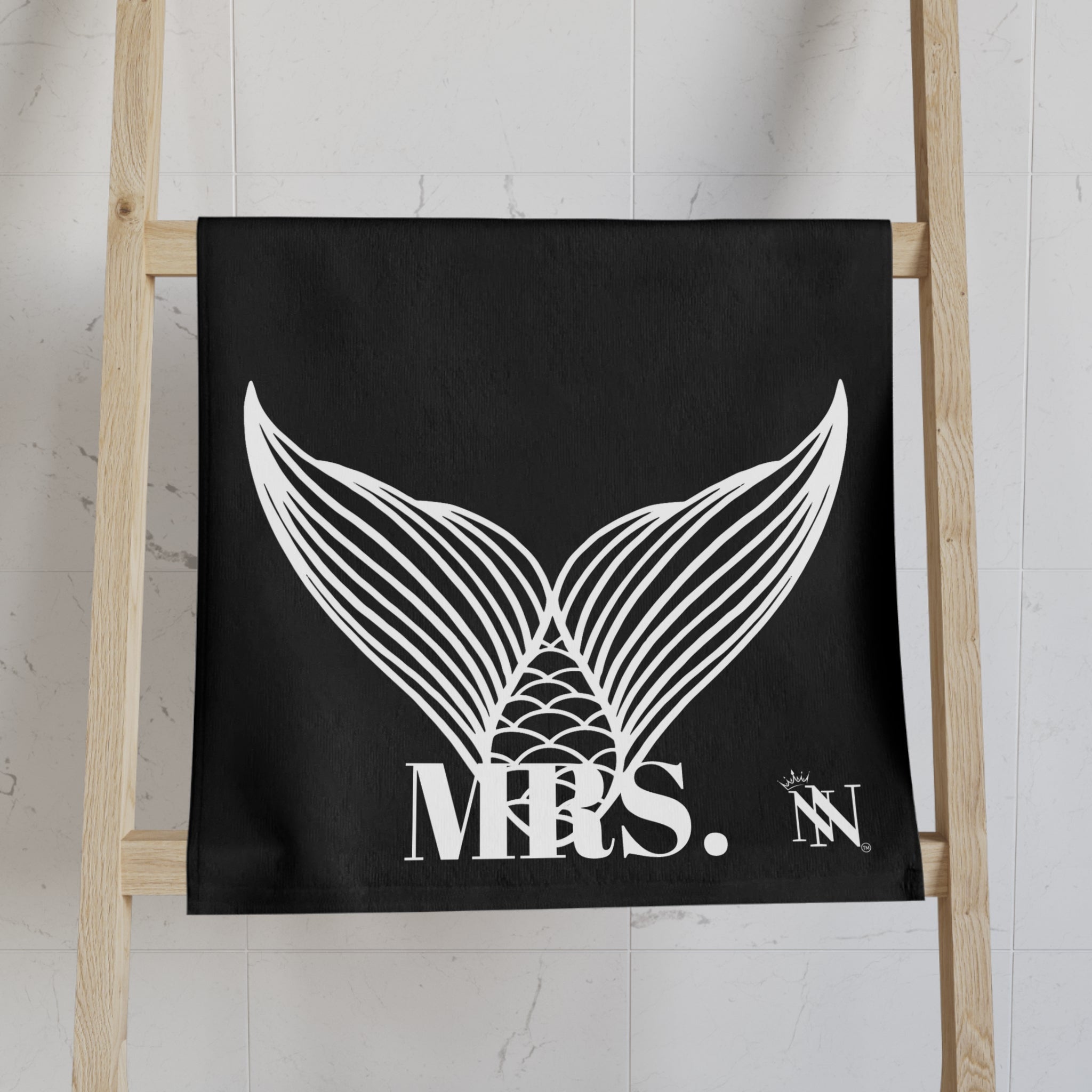 Mrs. Mrs. Mermaid Shareable Sides Black Cum Towel