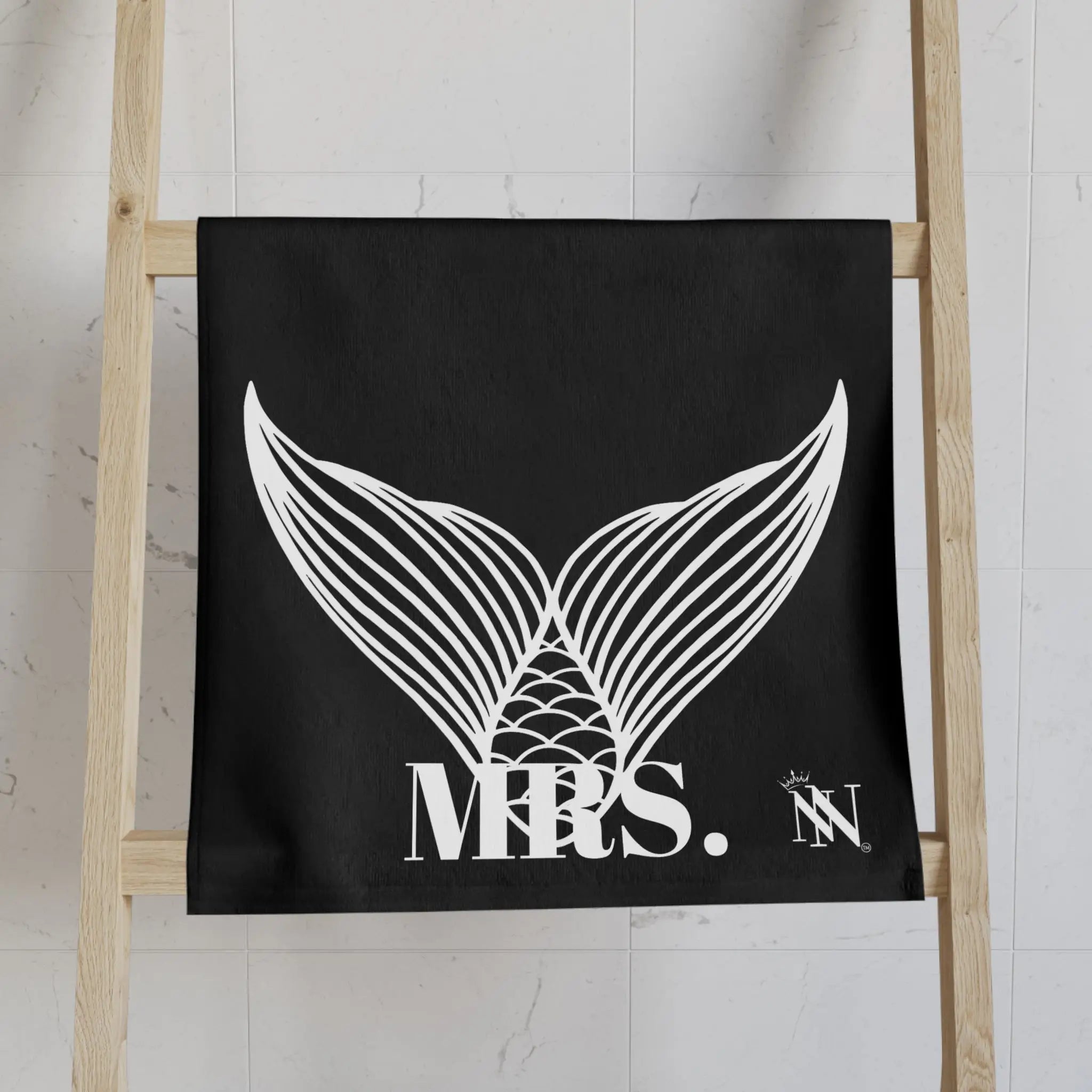 Mrs. Mrs. Mermaid Shareable Sides Black Cum Towel