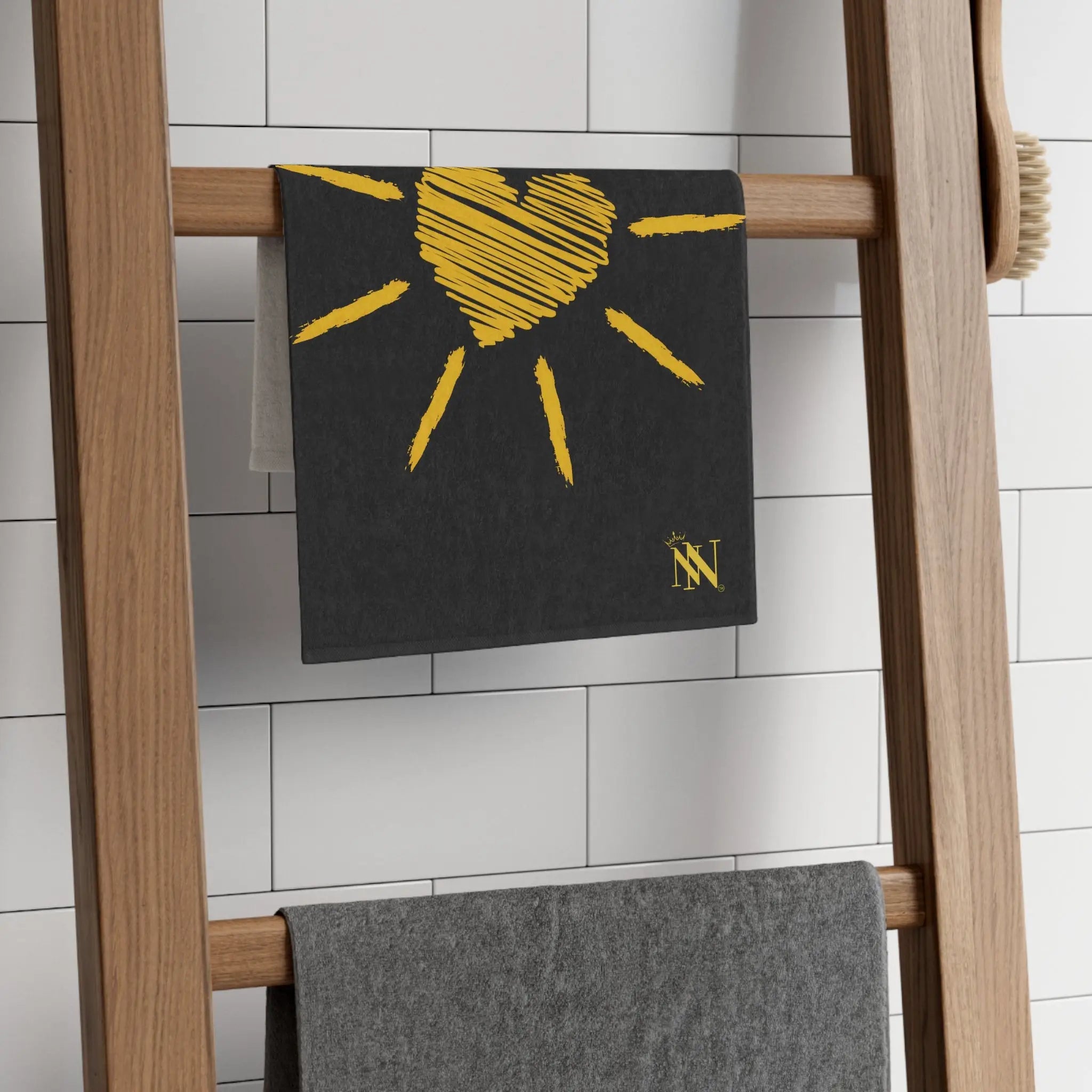 Sunshine Love Black | Mix & Match Soft Fun-Flirty Lovers’ Towels