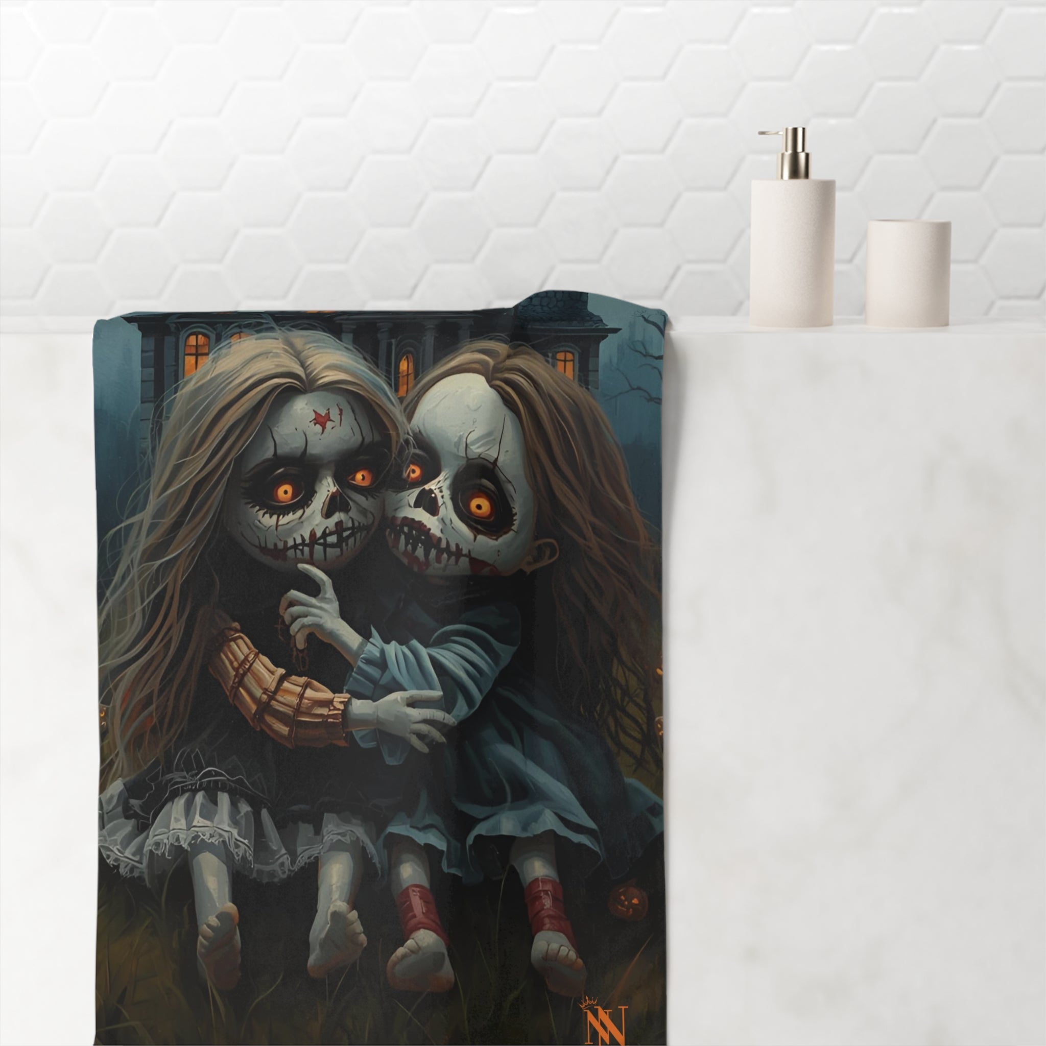 Scary Halloween Pumpkin Girls | Mix & Match XL Fun-Flirty Lovers’ Towels