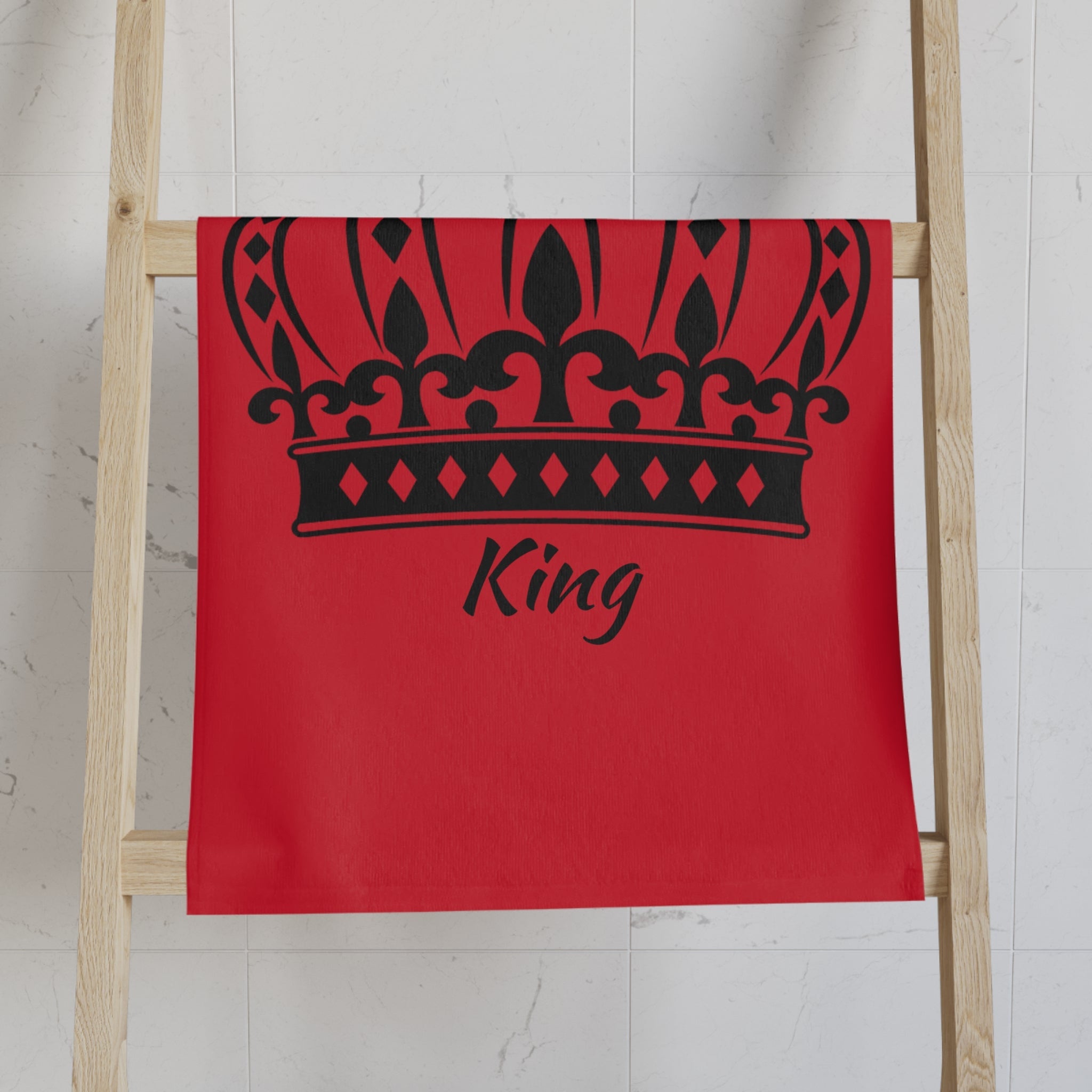 Large Crown King Red Cum Towel