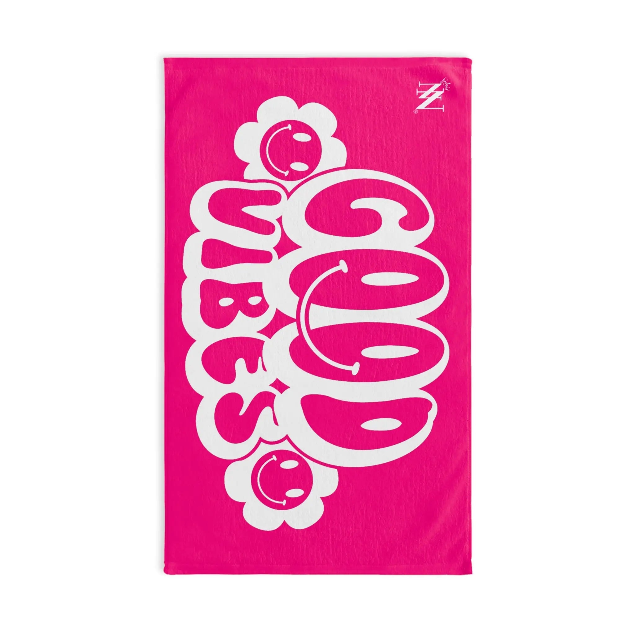 Smiley Happy Face Good Vibes Signature Pink | Mix & Match Classic Fun-Flirty Lovers’ Towels