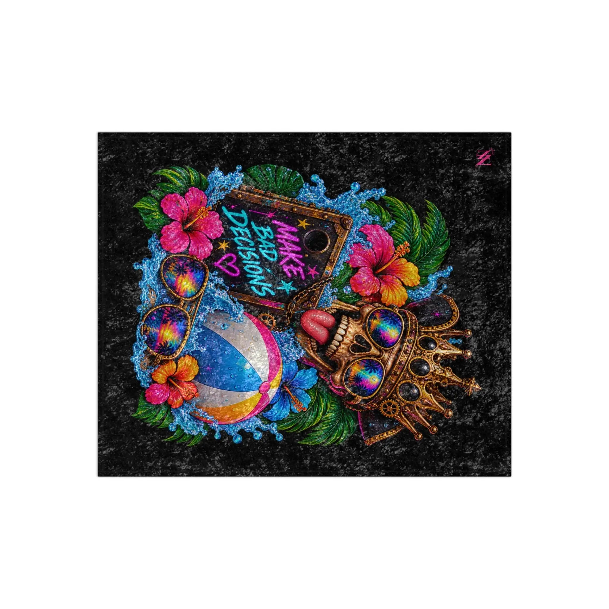 Make Bad Decisions Beach Day Crushed Velvet Blanket