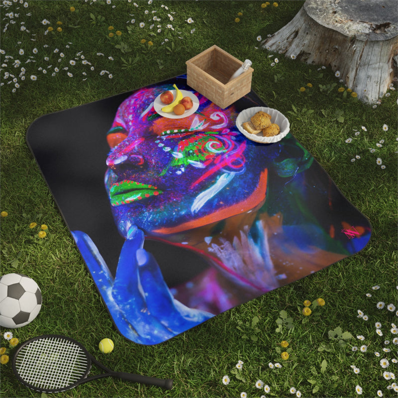 Painted Glow Blacklight Graphic | Mix Match Fun-Flirty Lovers’ Water-Resistant Blankets