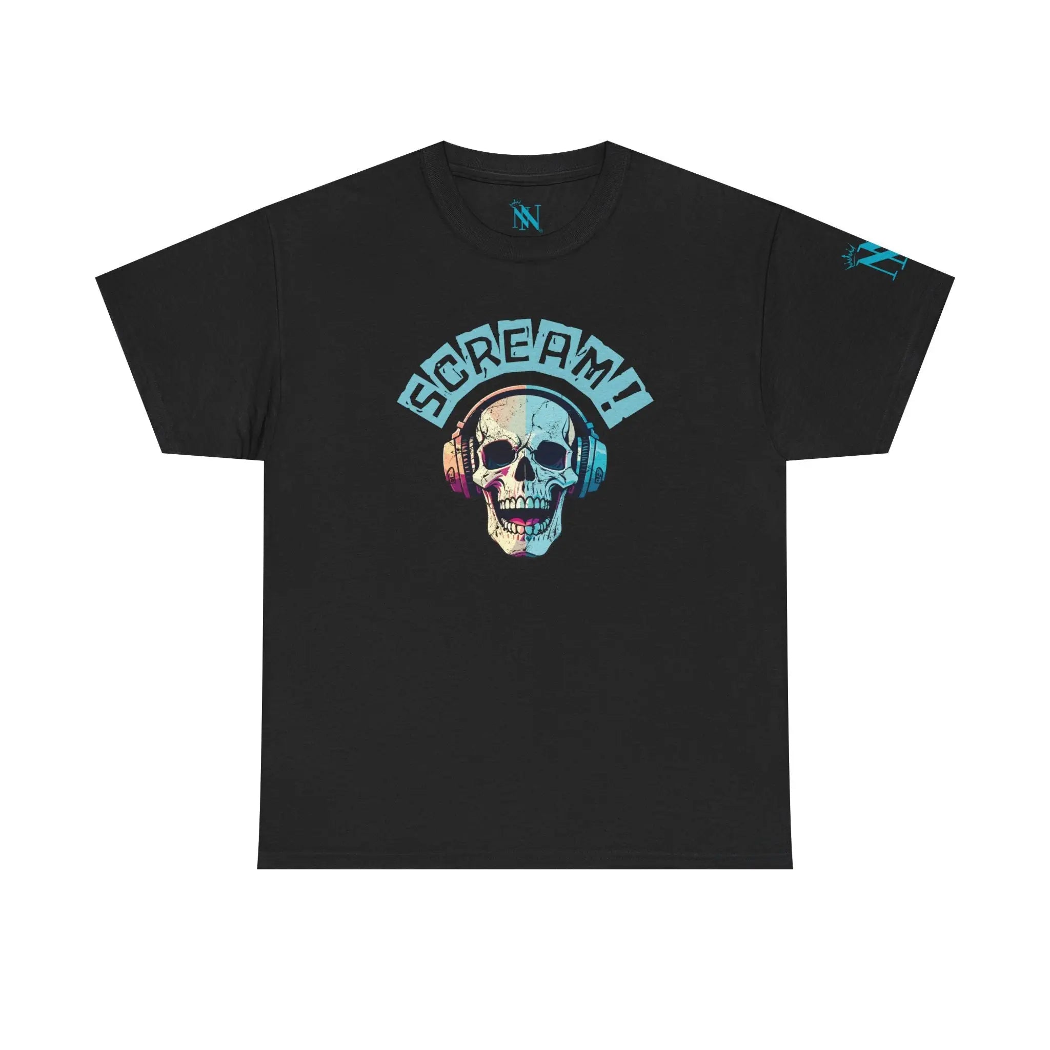 Scream! Skull Headphones | Mix & Match Cotton Unisex Fun-Flirty Lovers’ T-Shirts