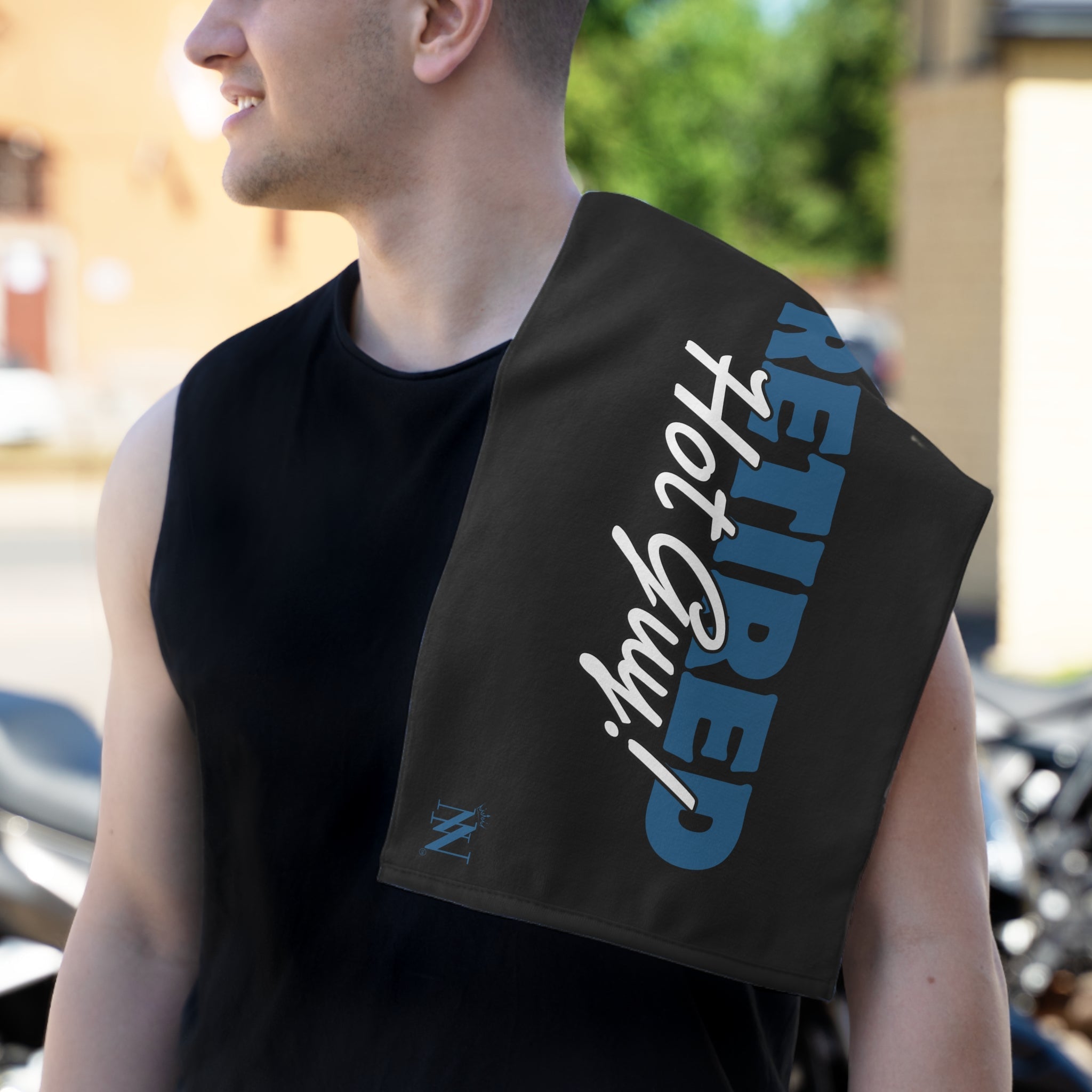 Retired Hot Guy! Black Mix & Match Soft Sex Towels | Flirty Lovers’ Gifts