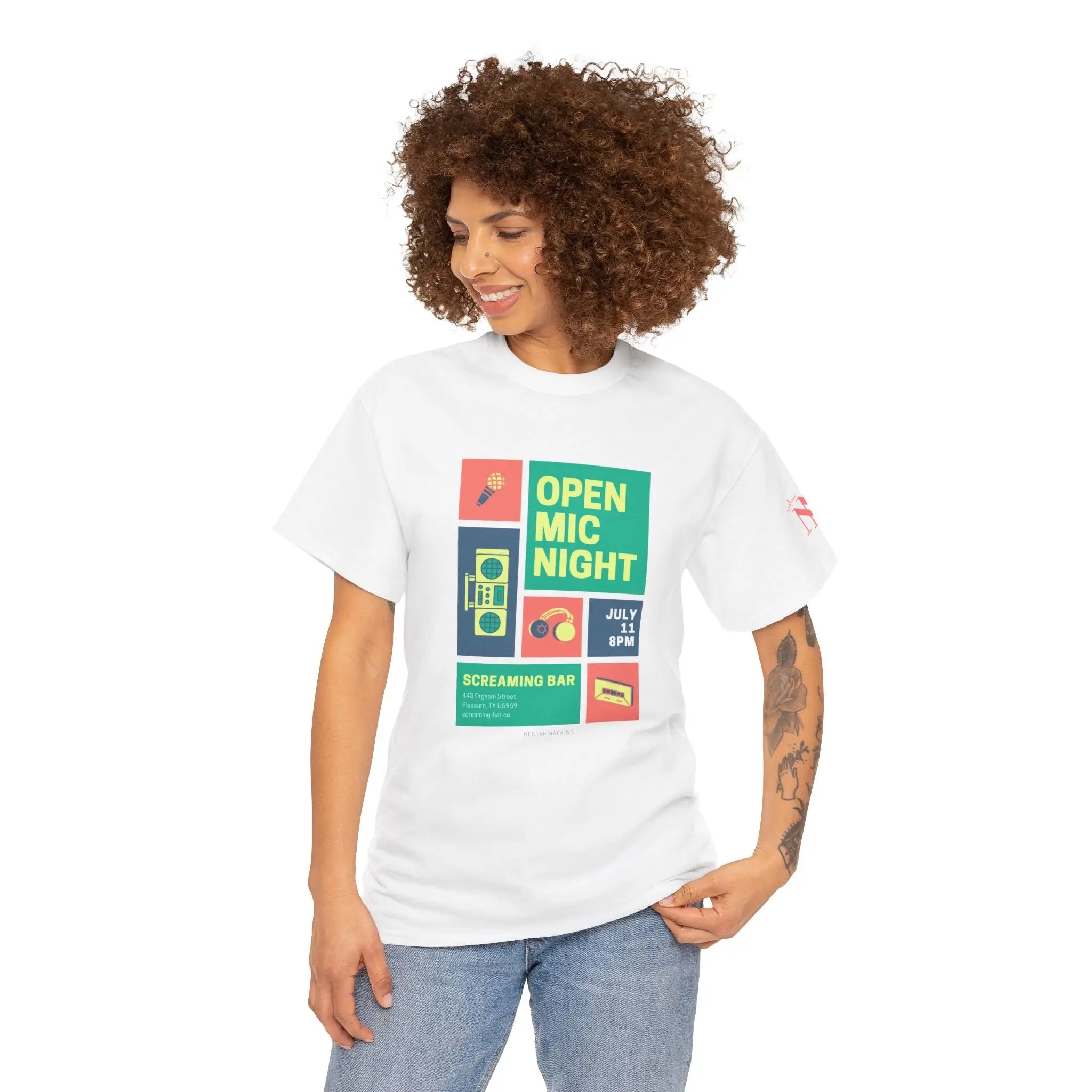 Open Mic Night | Mix & Match Cotton Unisex Fun-Flirty Loversโ T-Shirts