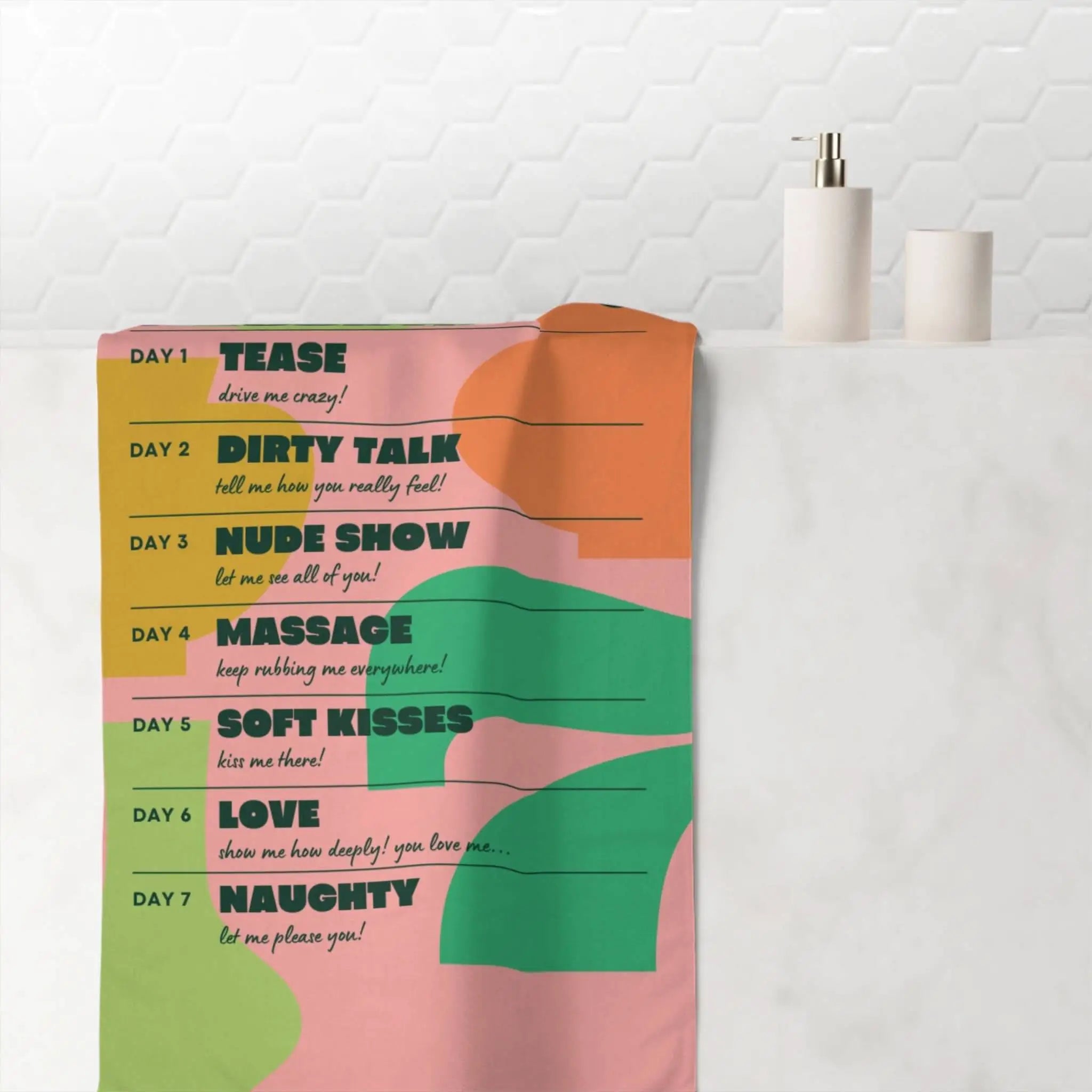 7 Days of Naughtiness | Mix & Match Naughty XL Fun-Flirty Lovers’ Towels