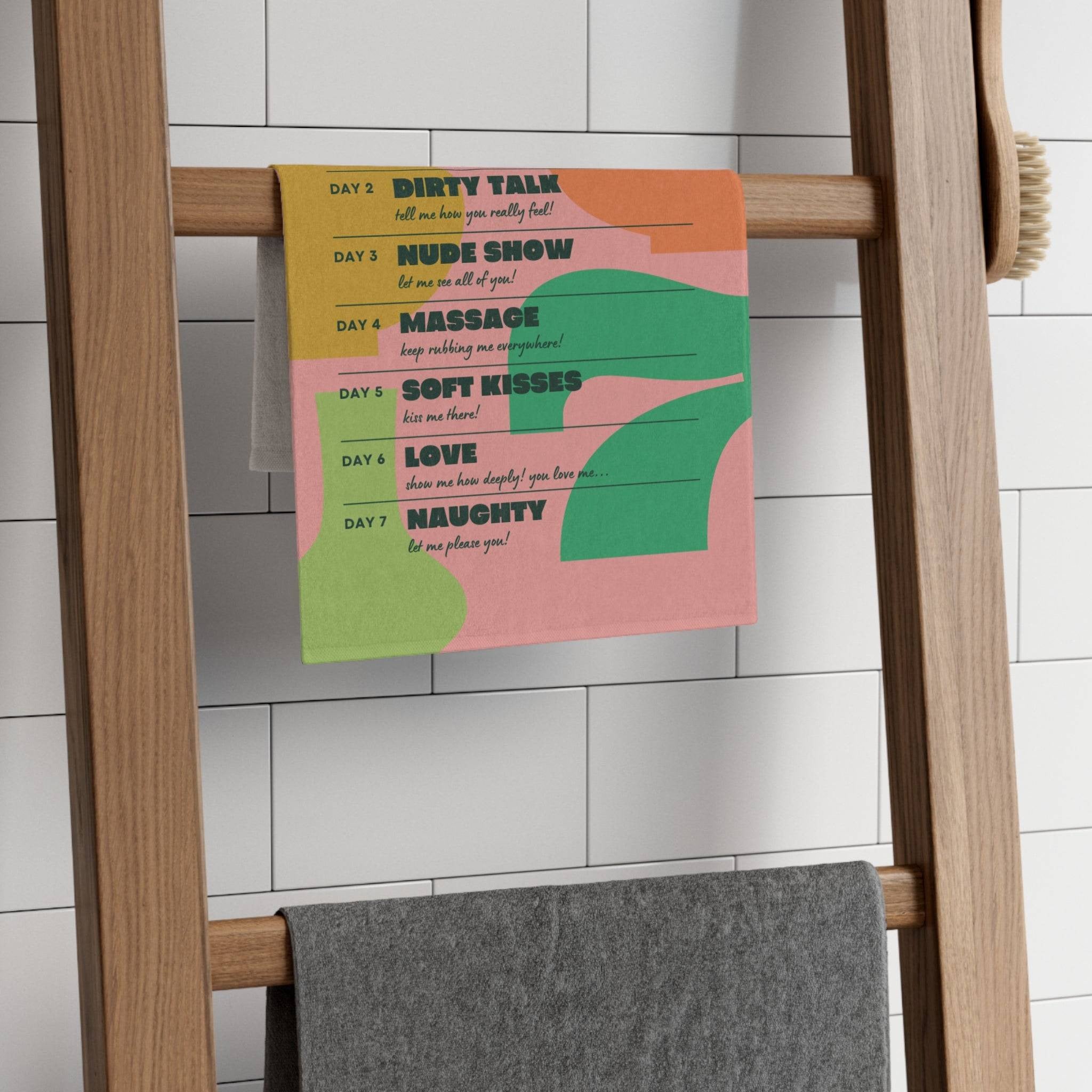 7 Days of Naughtiness | Mix & Match Soft Fun-Flirty Lovers’ Towels