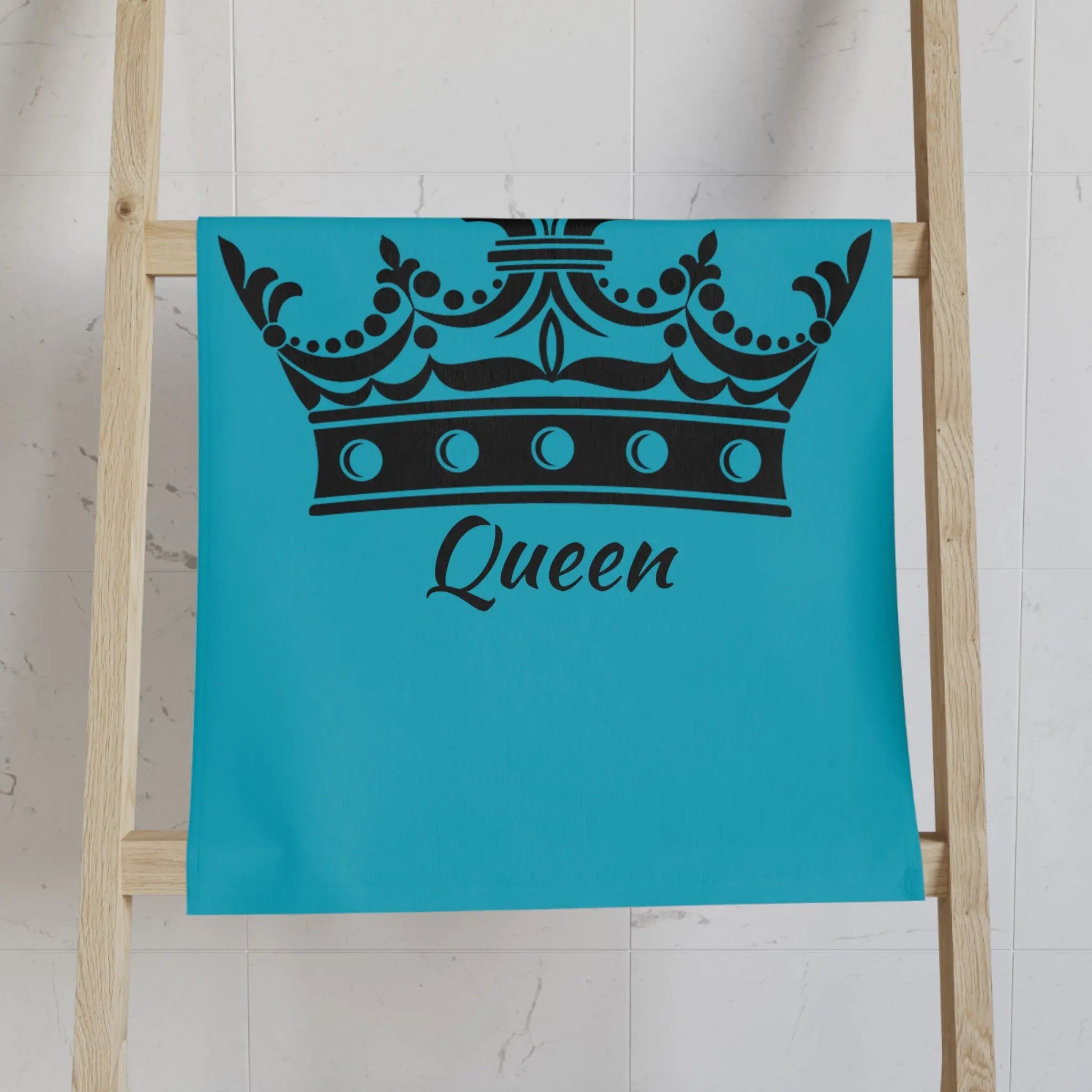 Large Crown Queen Teal Cum Towel