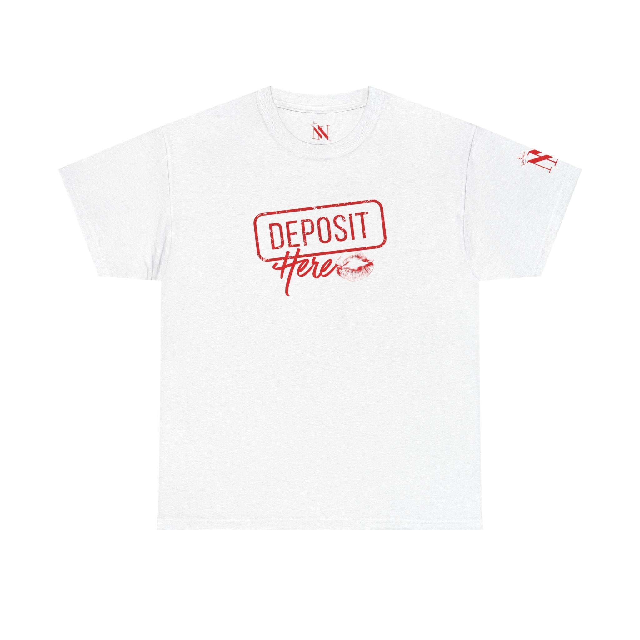Deposit Here with a Kiss Romantic Couples Sex Gifts for Her T-Shirt