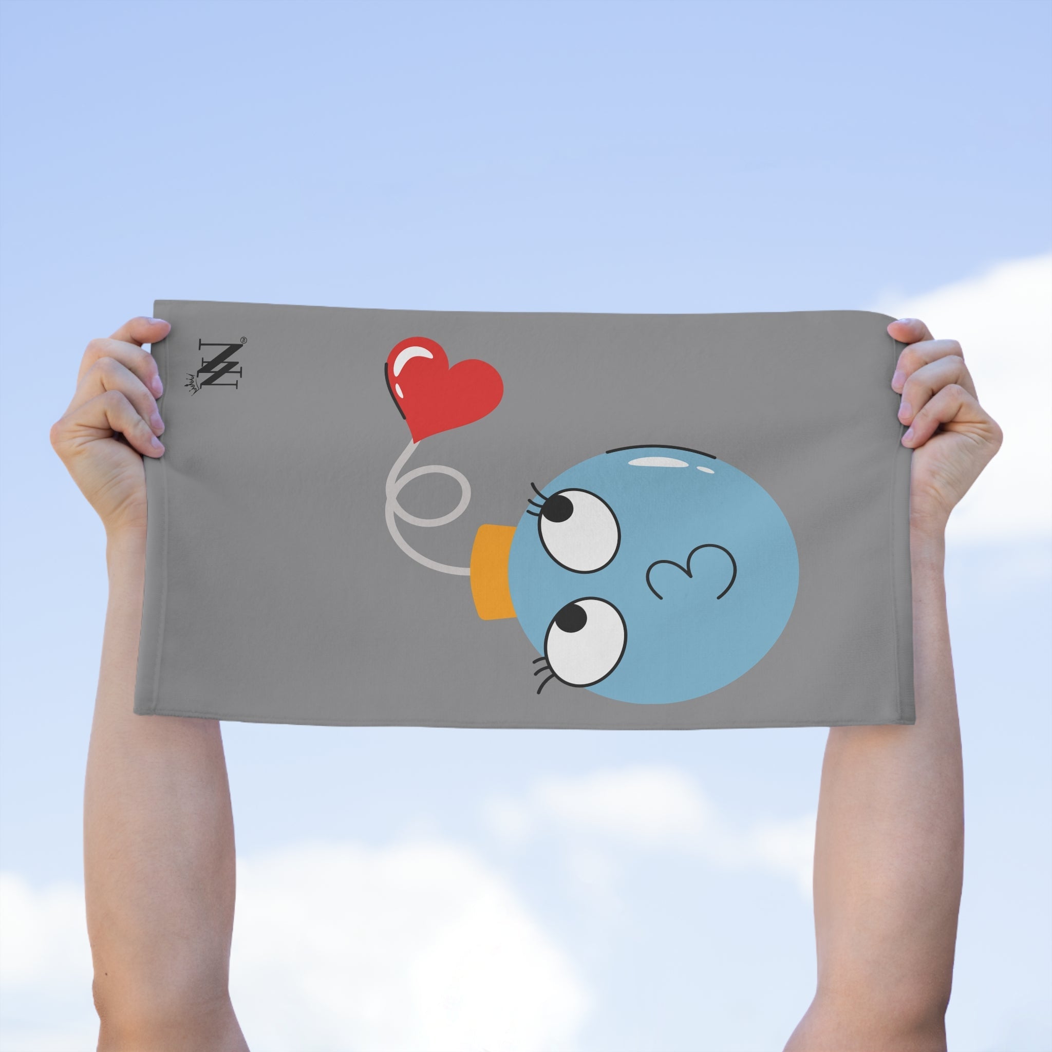 Smoochie Love Bomb Grey | Mix & Match Soft Fun-Flirty Lovers’ Towels