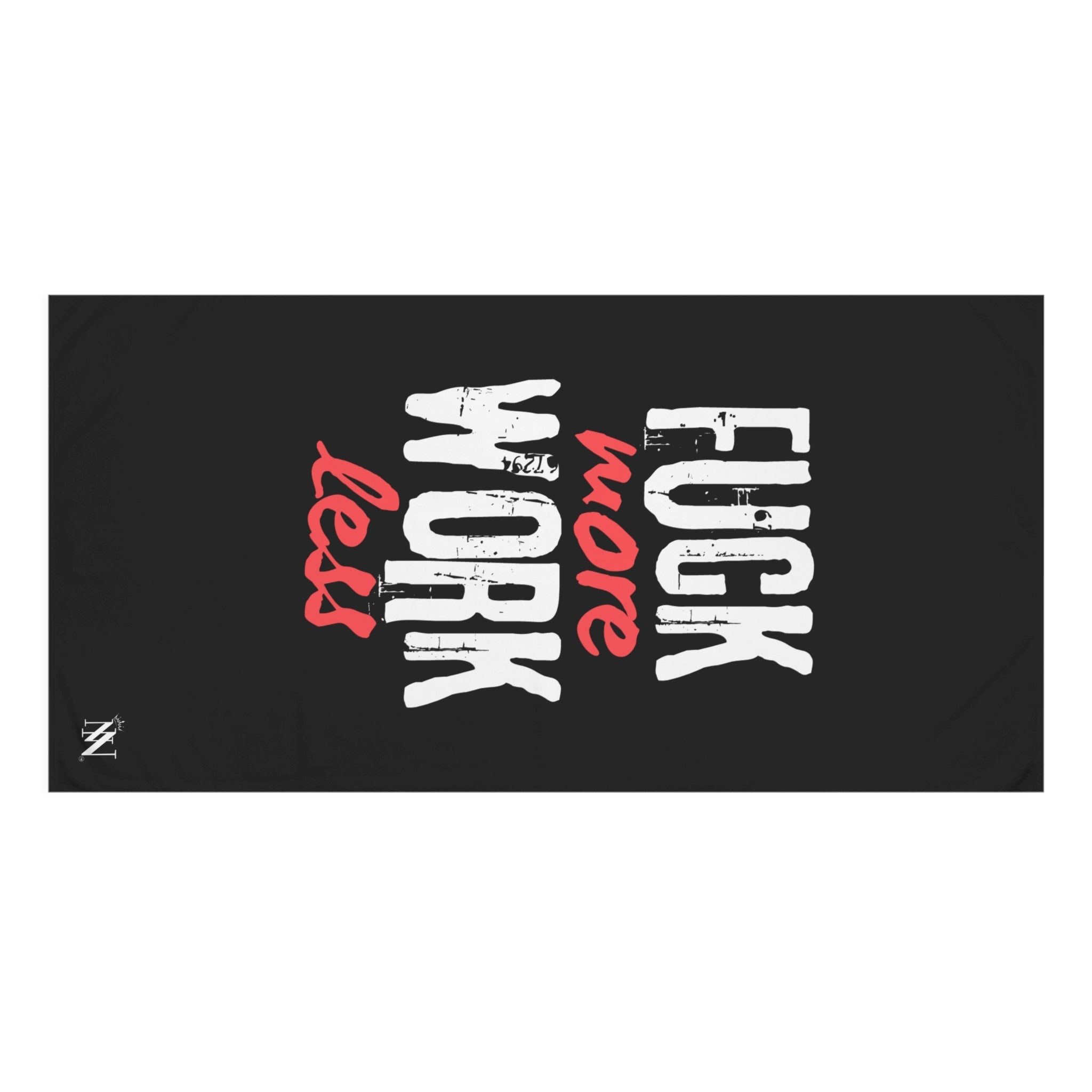 Fuck More Work Less Black | Mix & Match XL Fun-Flirty Lovers’ Towels