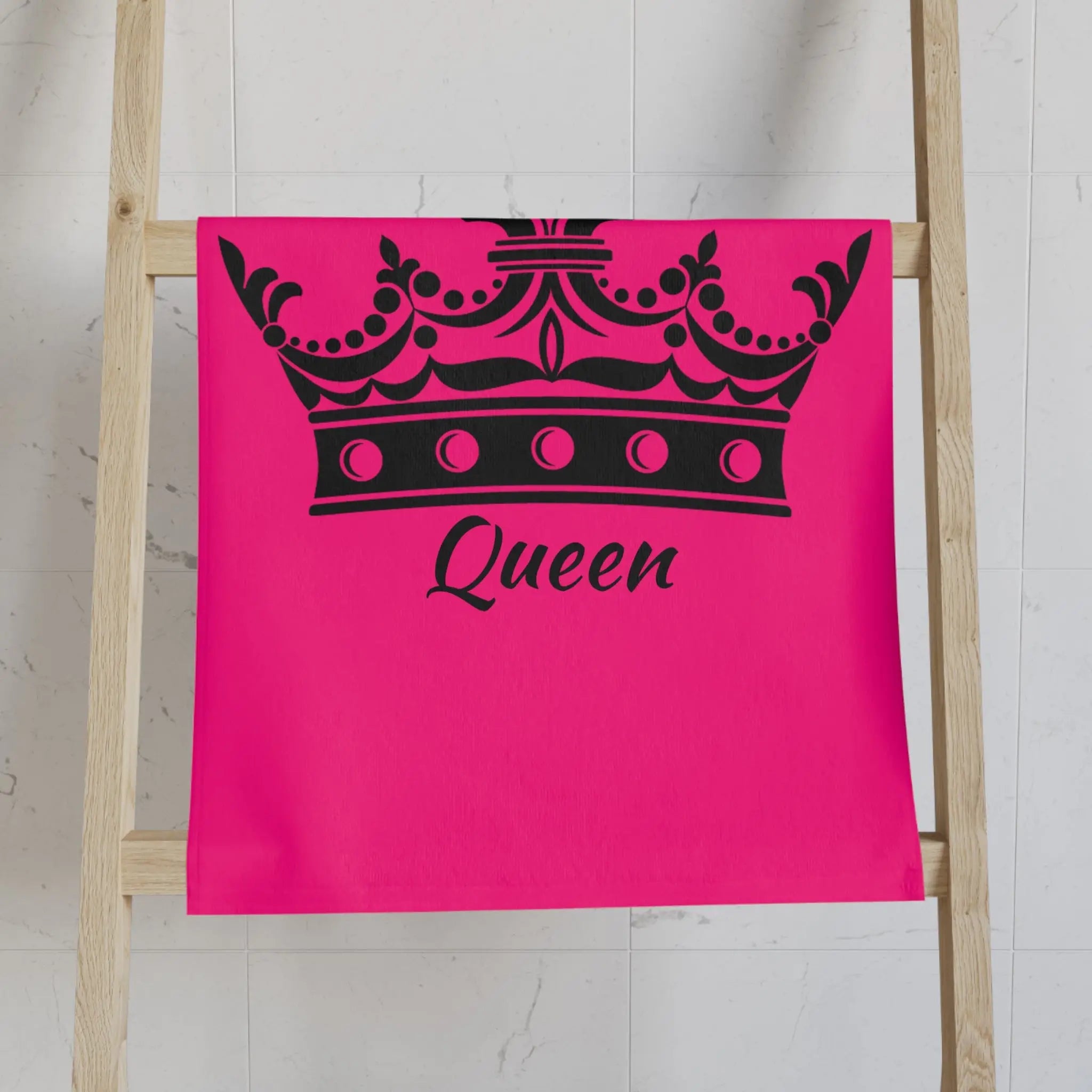 Large Crown Queen Signature Pink Cum Towel
