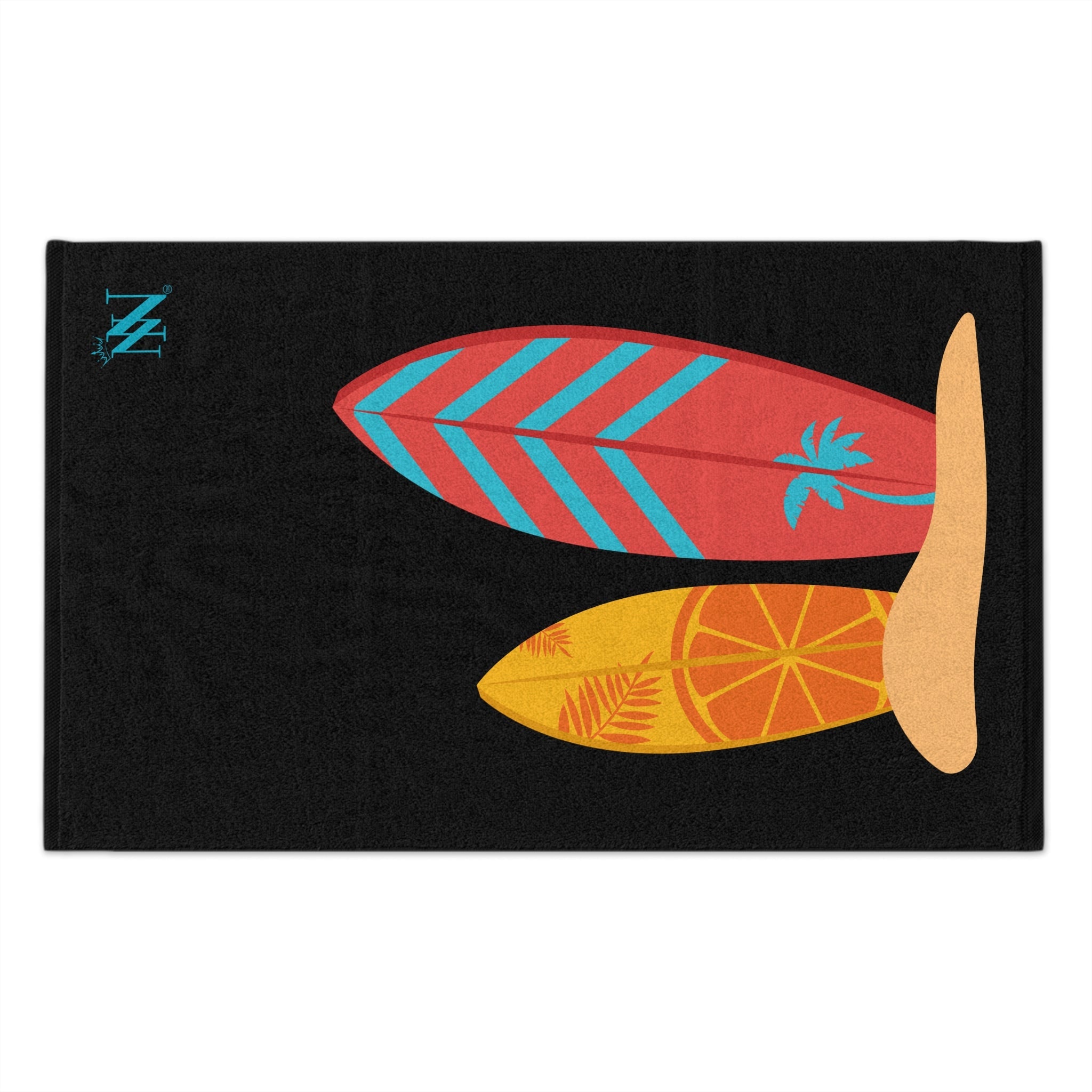 Twin Surfboards Black | Mix & Match Soft Fun-Flirty Lovers’ Towels