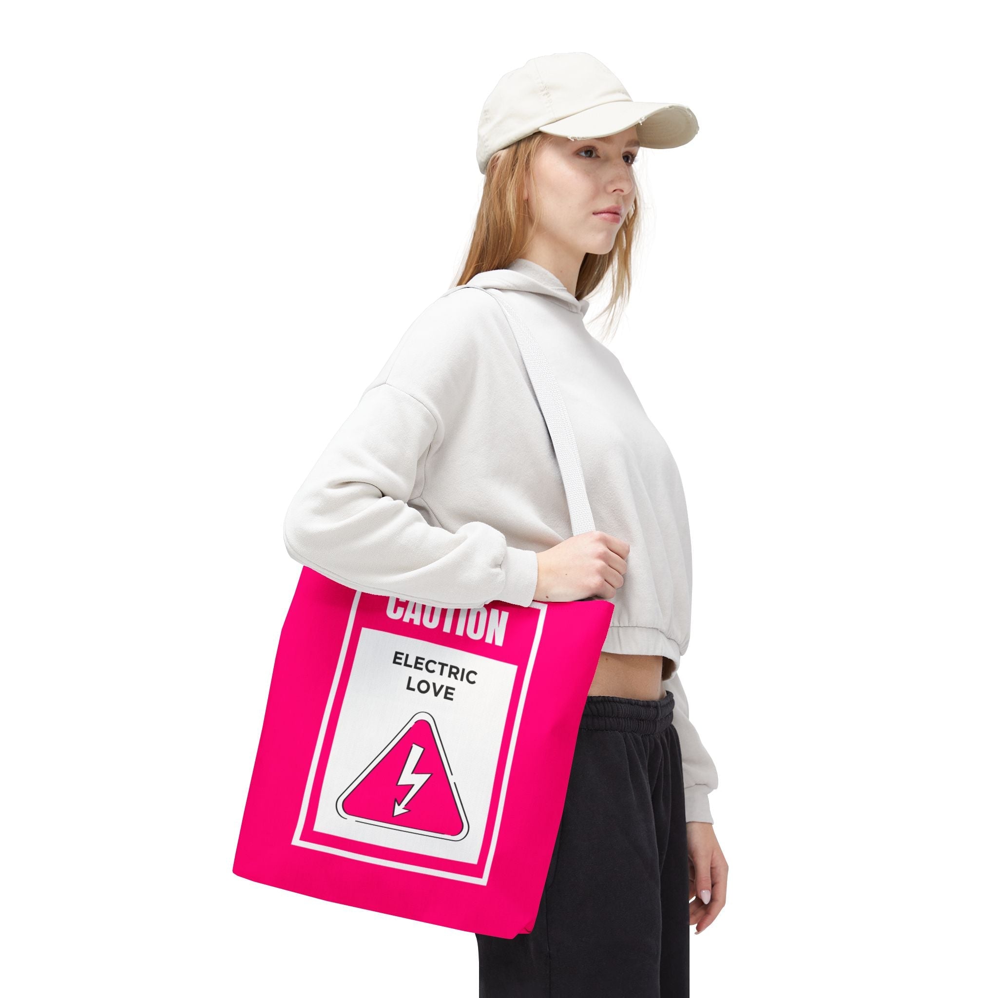 Caution Electric Love Fun Everyday Cute Tote Bag
