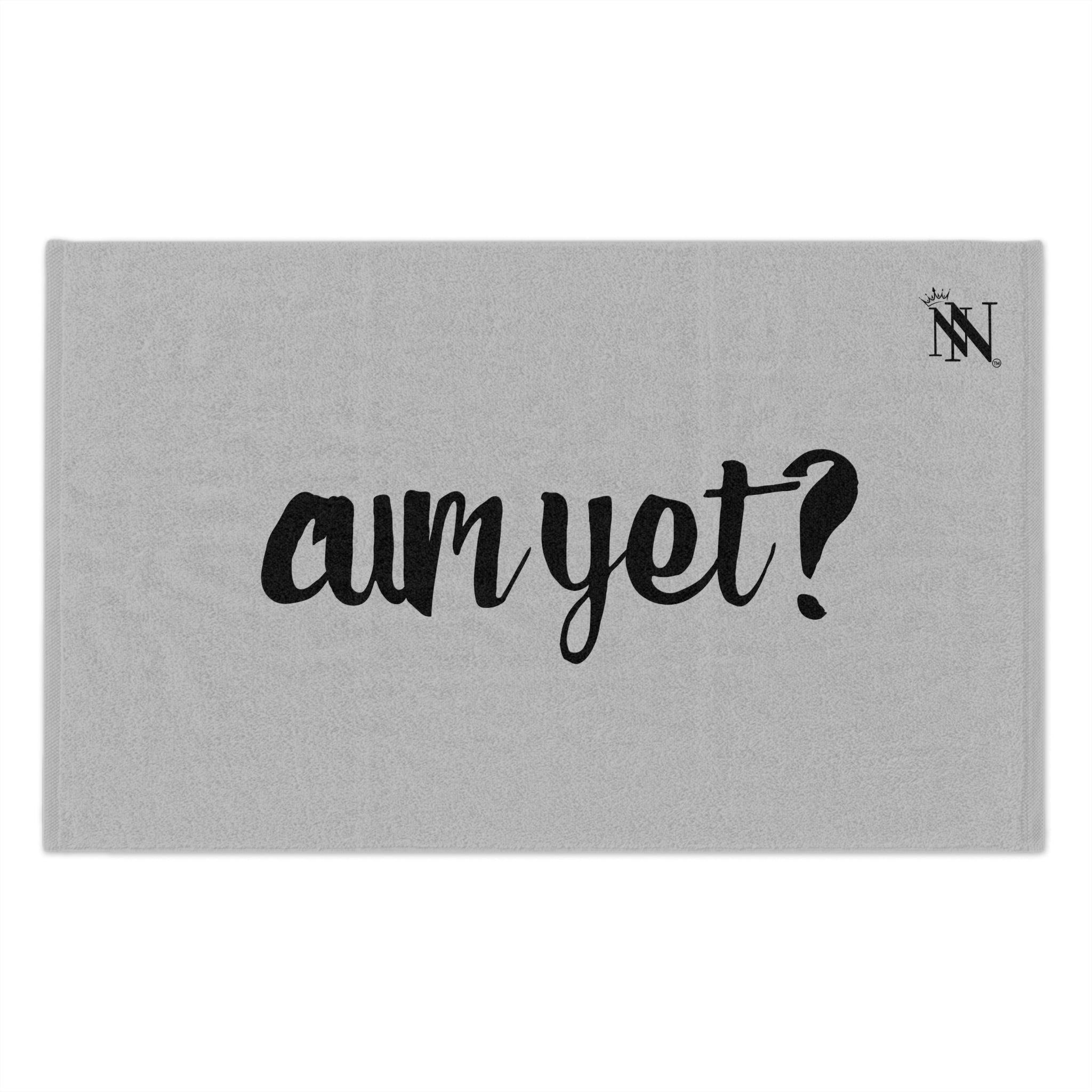 Cum Yet? Silver | Mix & Match Soft Fun-Flirty Lovers’ Towels