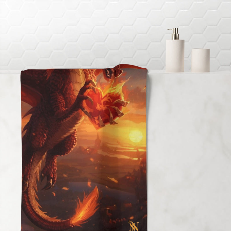 Hearts of Fire Dragon Fantasy | Mix & Match XL Fun-Flirty Lovers’ Towels