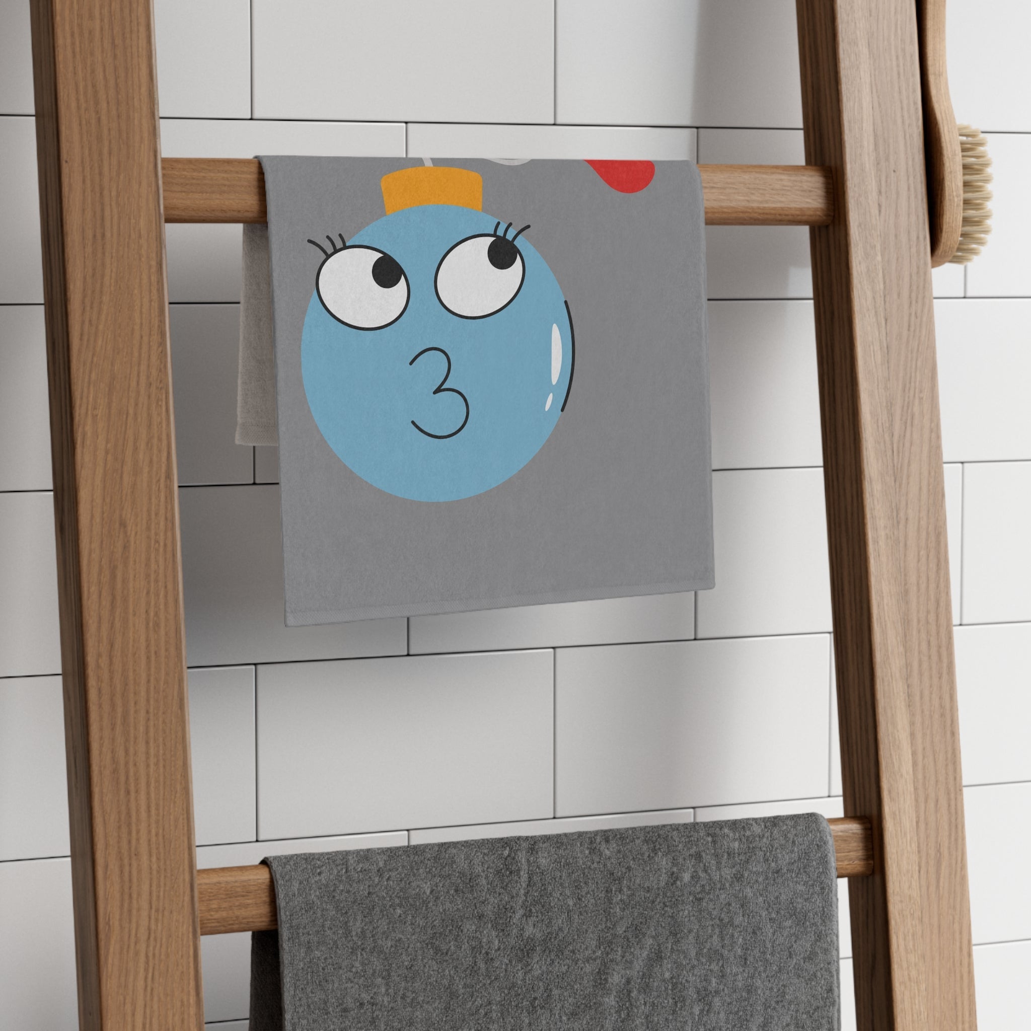 Smoochie Love Bomb Grey | Mix & Match Soft Fun-Flirty Lovers’ Towels