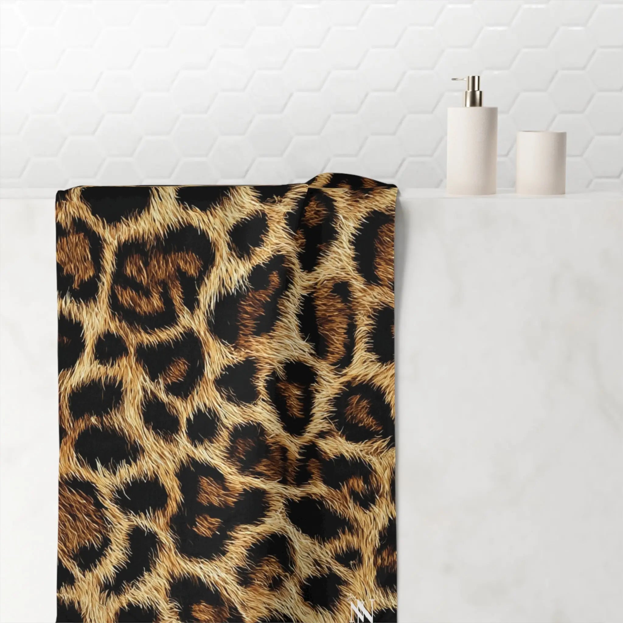 Realistic Cheetah Print Beach Towel