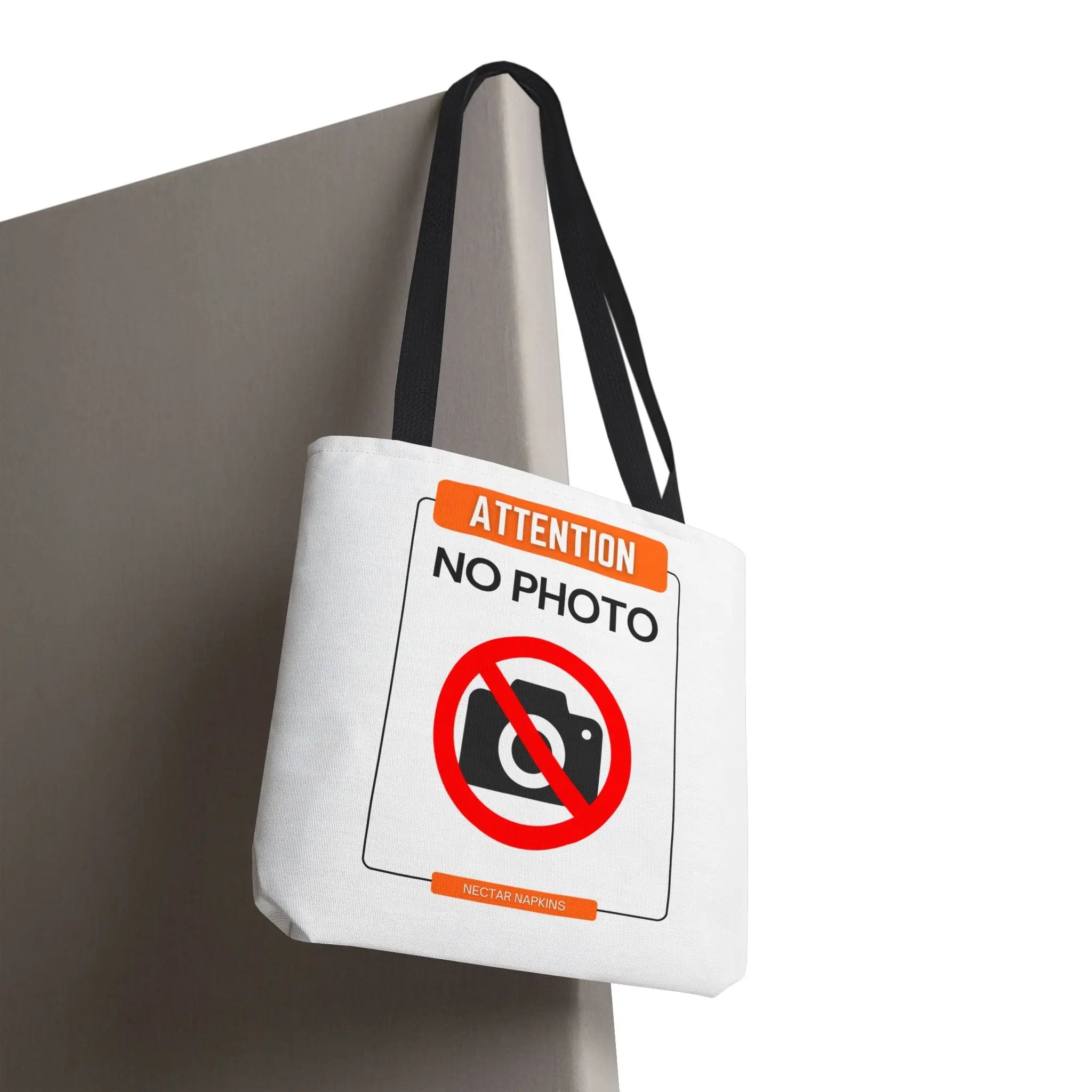 Attention No Photo Sign Tote Bag
