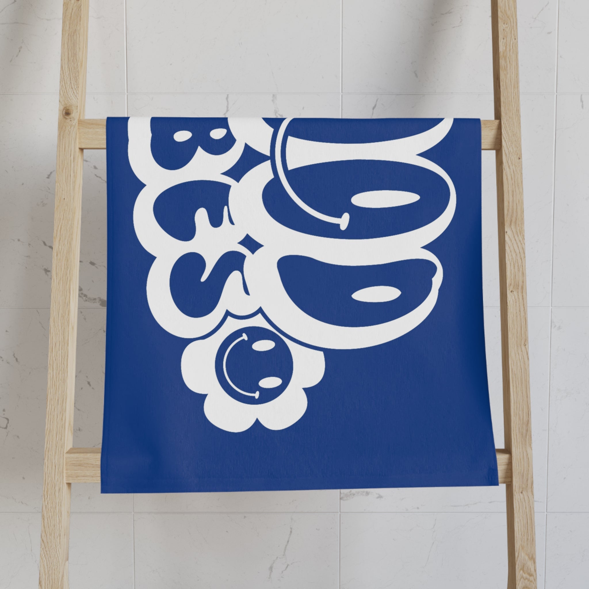 Smiley Happy Face Good Vibes Blue | Mix & Match Classic Fun-Flirty Loversâ Towels