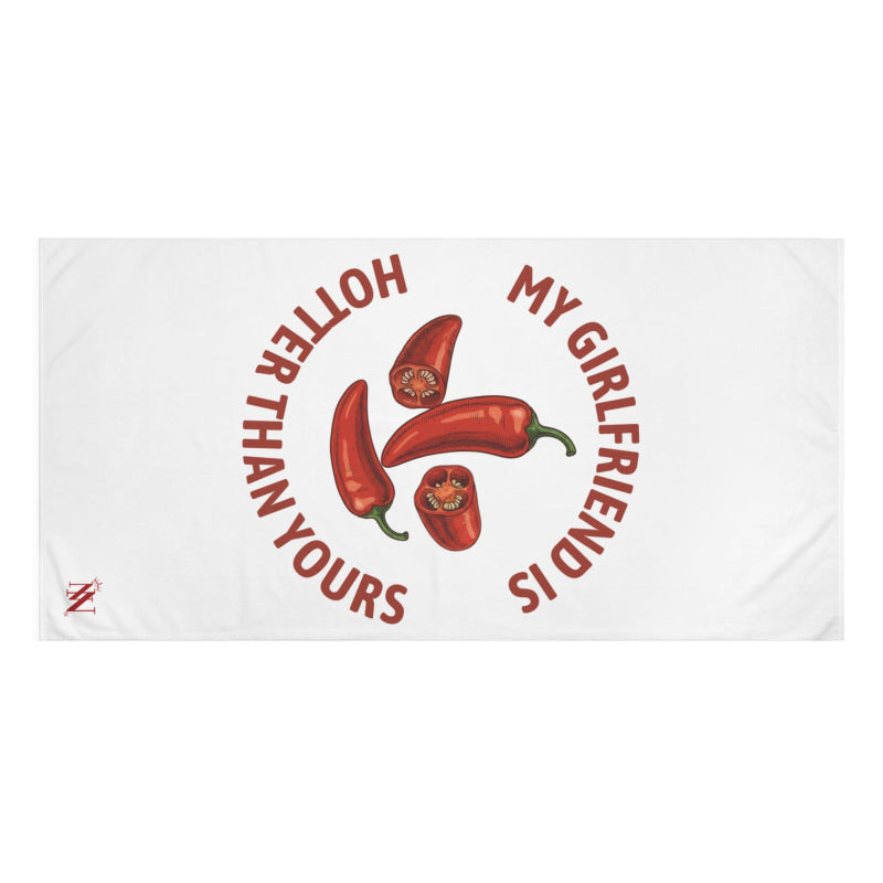 My Girlfriend is Hotter Than Yours Pepper | Mix & Match XL Fun-Flirty Lovers’ Towels
