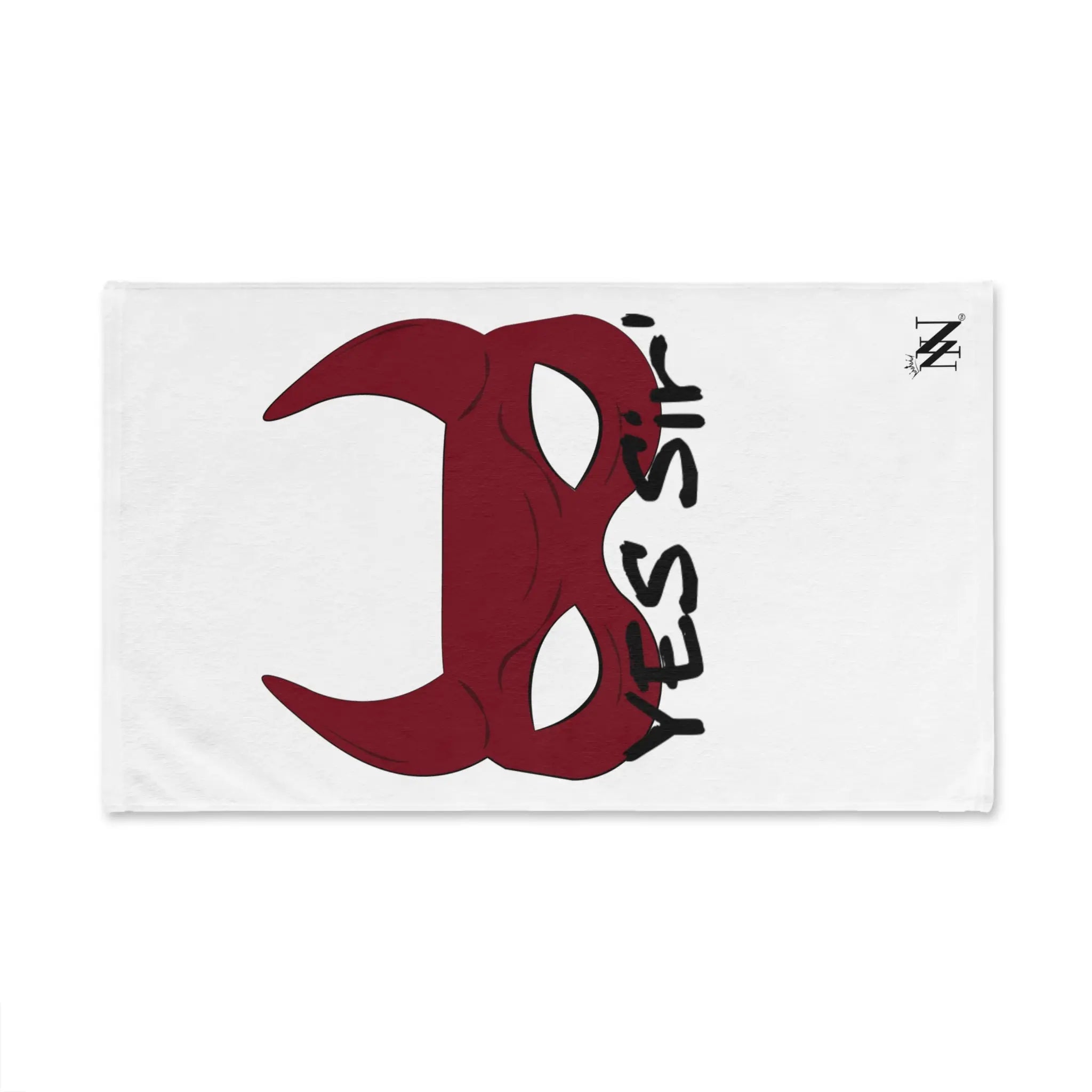 Yes Sir’ Red Mask Horns White | Mix & Match Classic Fun-Flirty Lovers’ Towels