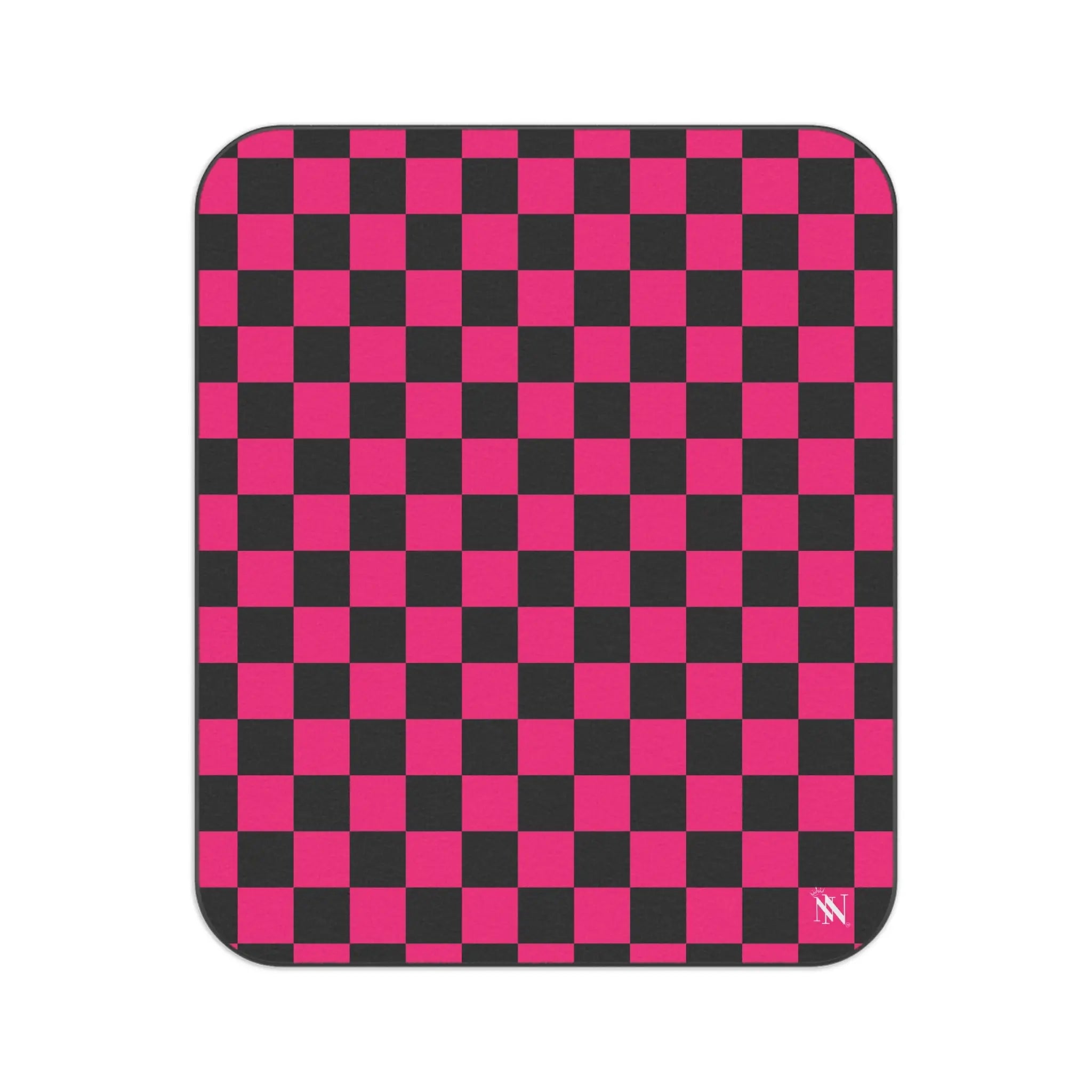 Signature Pink Black Checkers | Mix Match Fun-Flirty Lovers’ Water-Resistant Blankets
