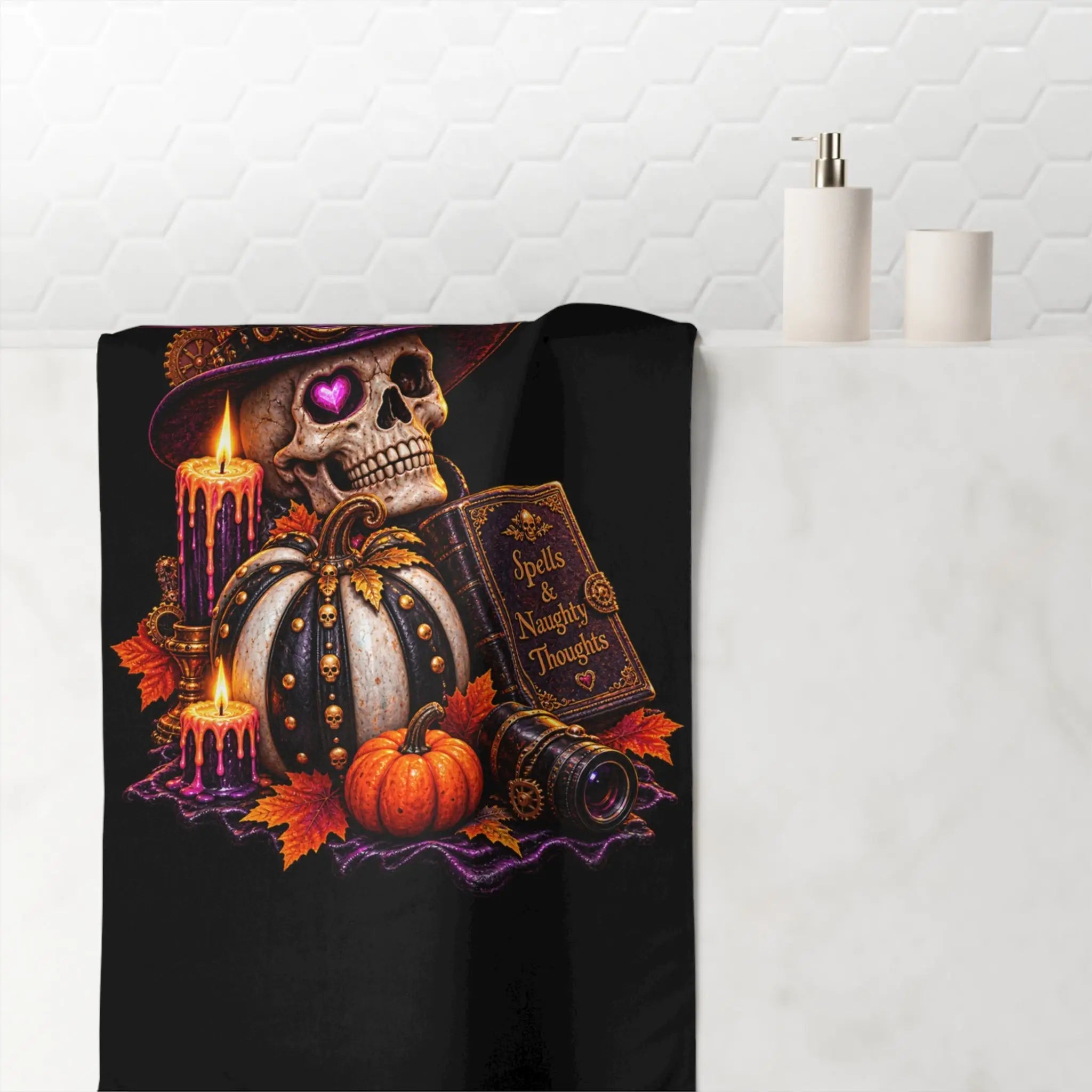 Spells & Naughty Thoughts Skull | Nectar Napkins XL Fun-Flirty Lovers’ Towels