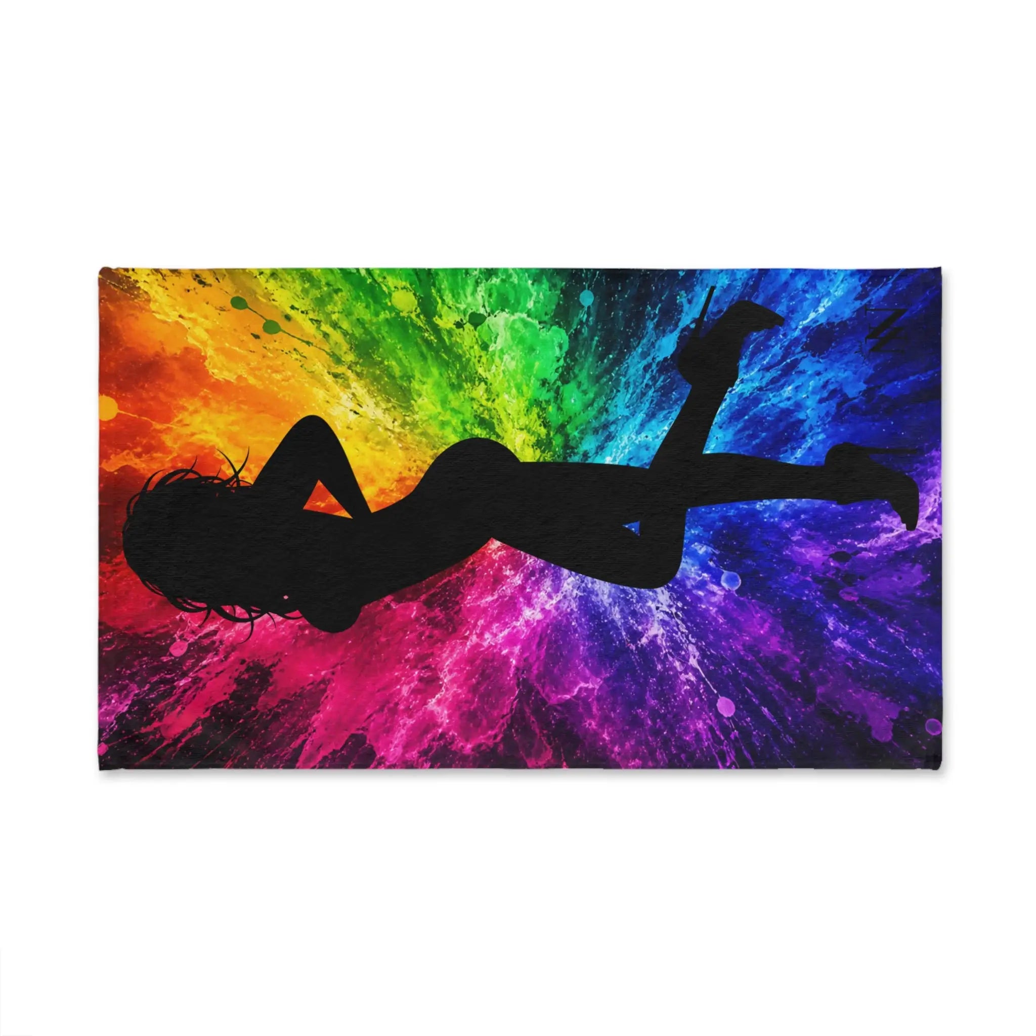 Sexy Lady Standing Silhouette Rainbow | Nectar Napkins Classic Fun-Flirty Loversâ Colored Towels