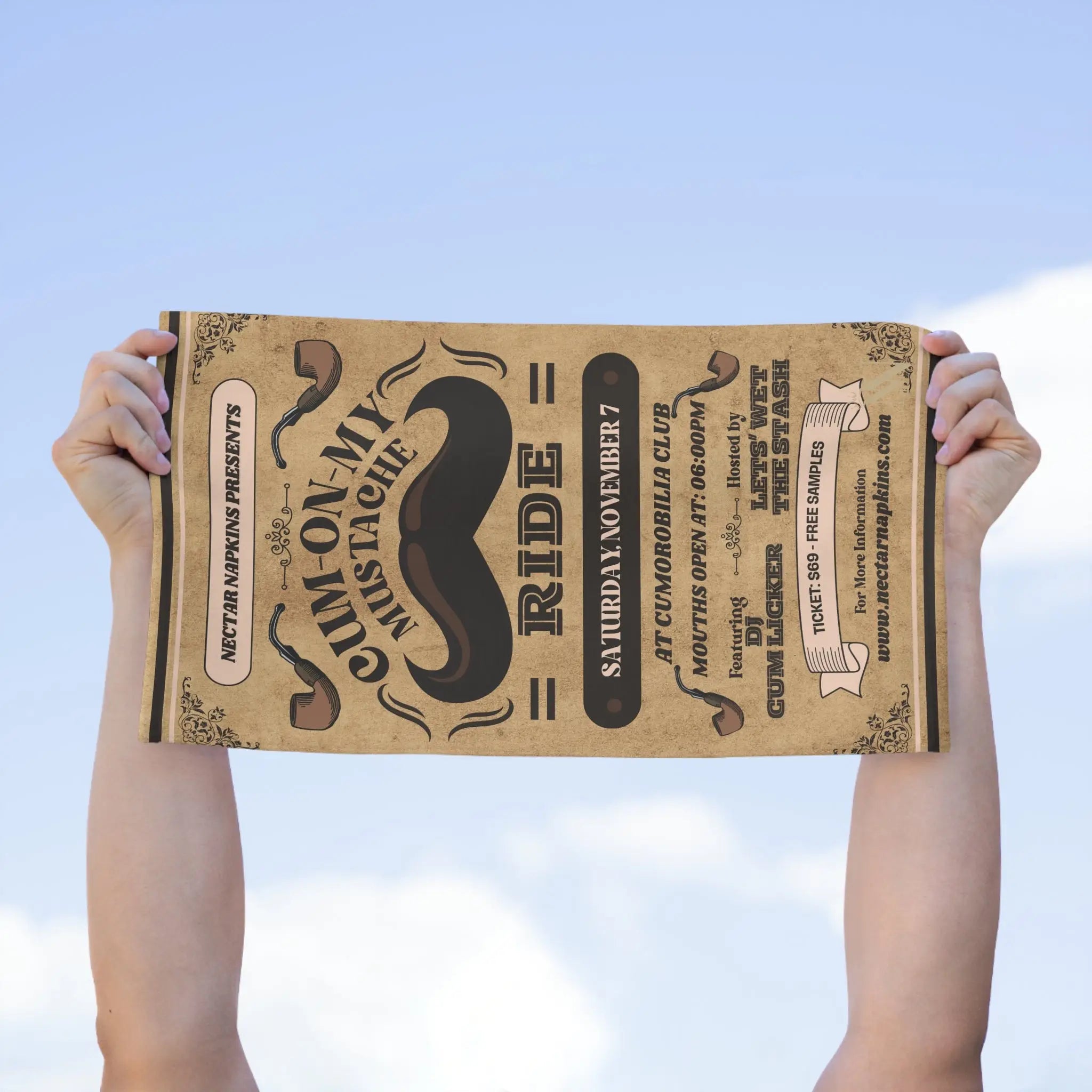Mustache Ride | Mix & Match Soft Fun-Flirty Lovers’ Towels