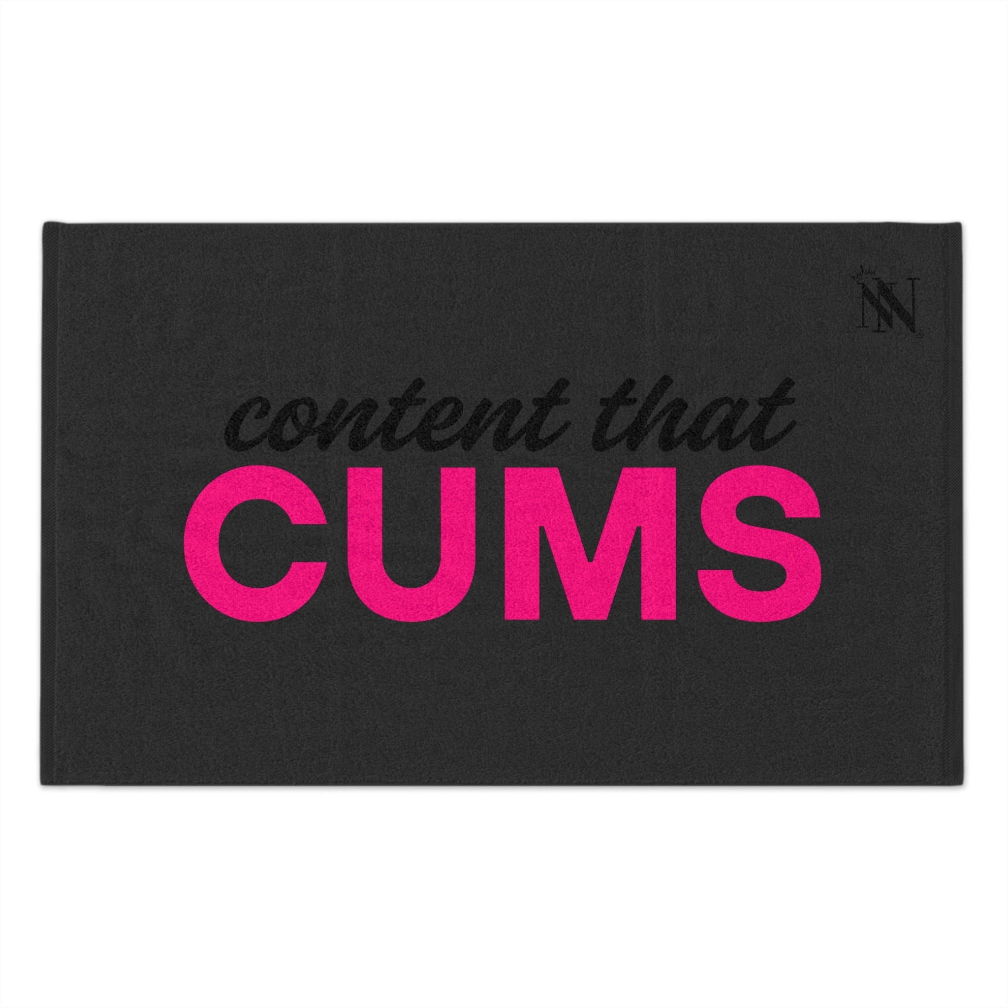 Content that Cums Dark Grey | Mix & Match Soft Fun-Flirty Lovers’ Towels