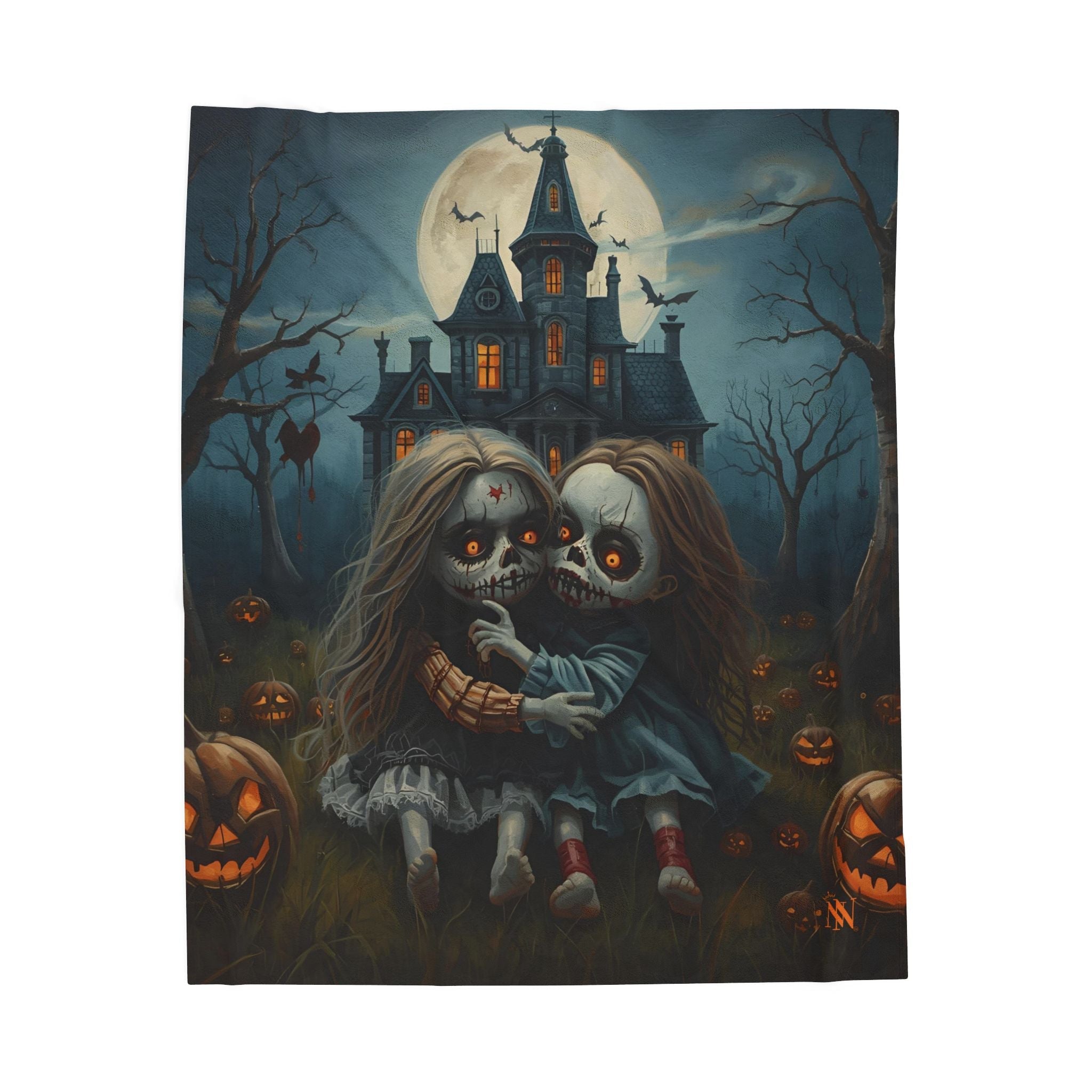 Scary Halloween Pumpkin Girls | Mix & Match Velveteen Fun-Flirty Lovers’ Blankets