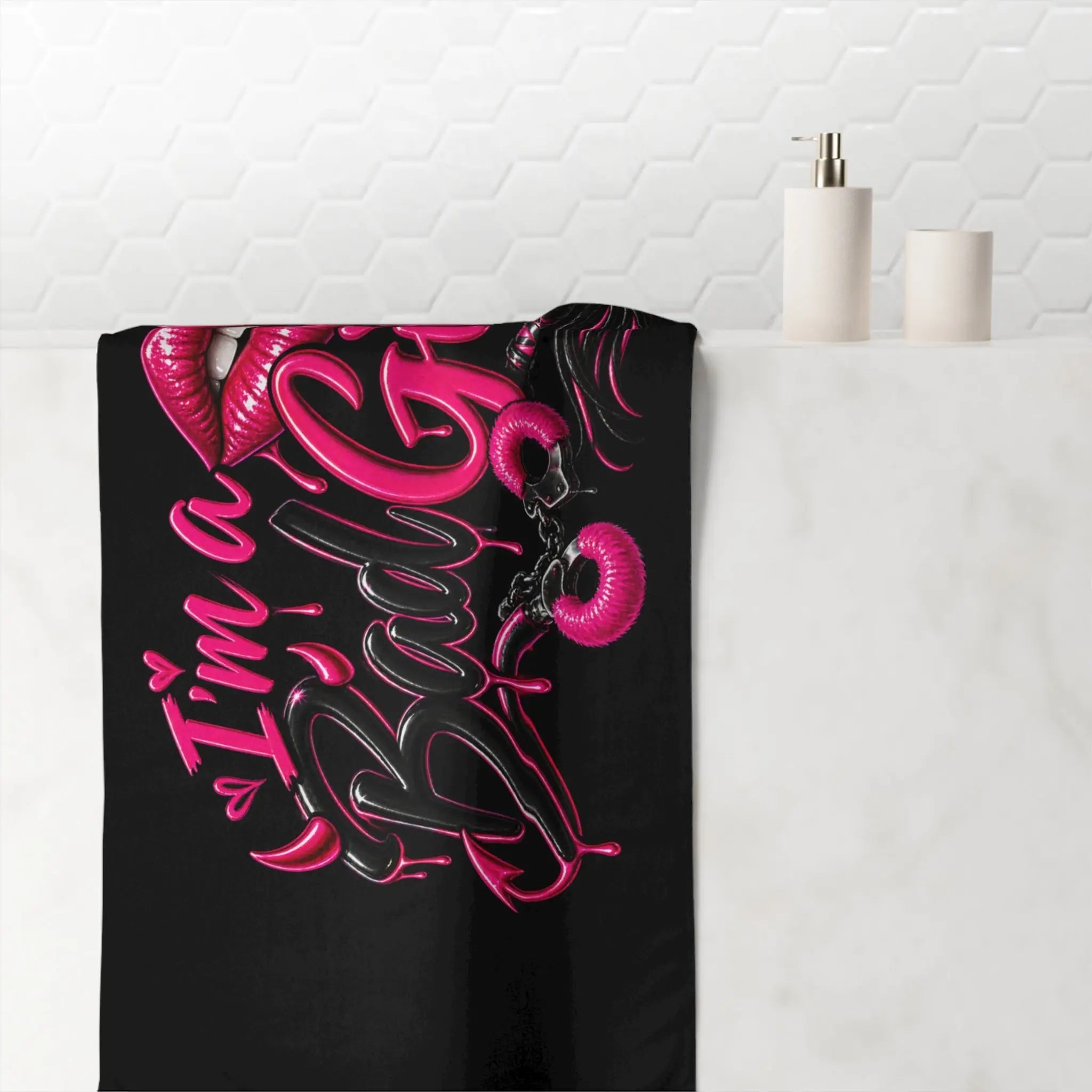 I’m a Bad Girl Sexy | Nectar Napkins XL Fun-Flirty Lovers’ Towels