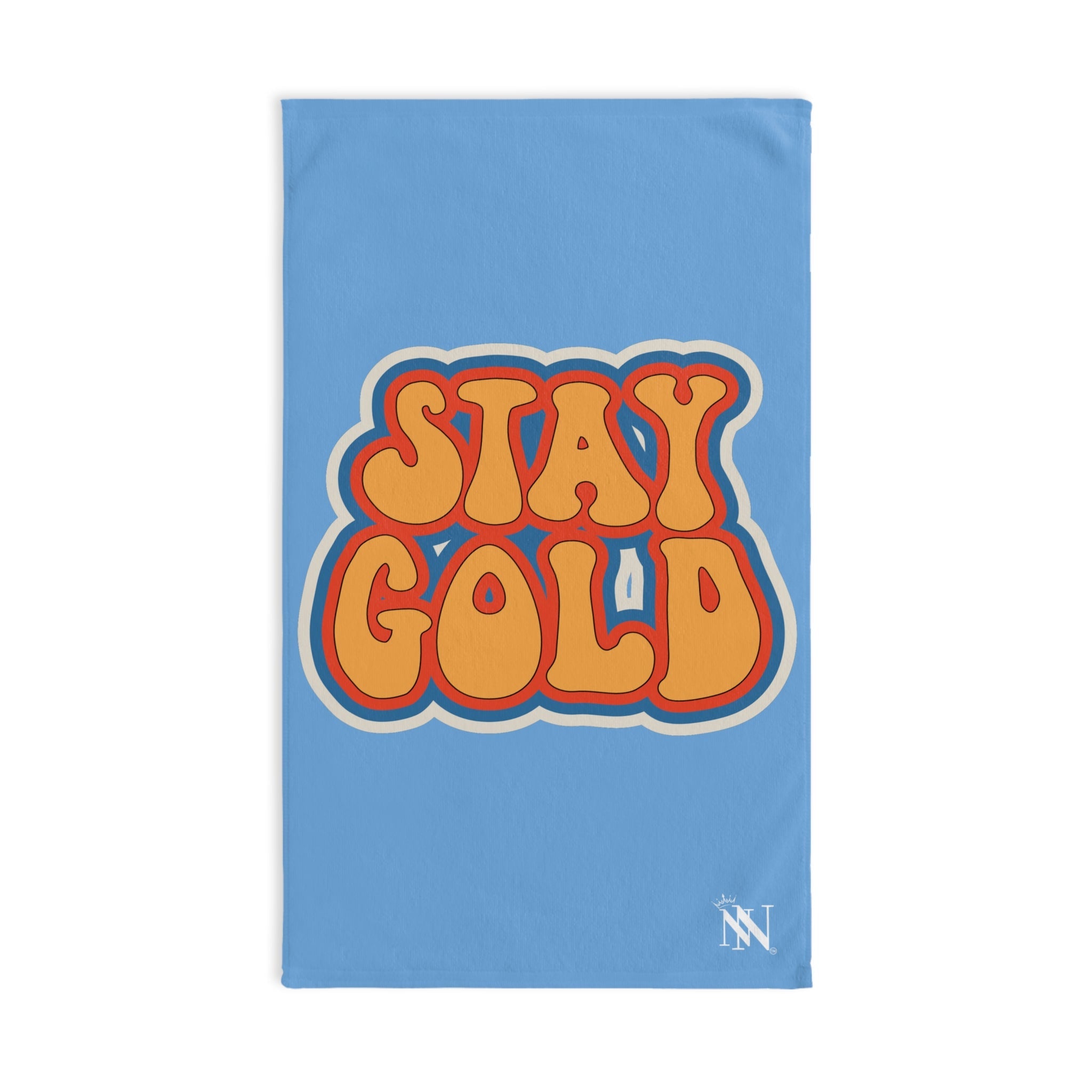Stay Gold Retro Sticker Light Blue Cum Towel